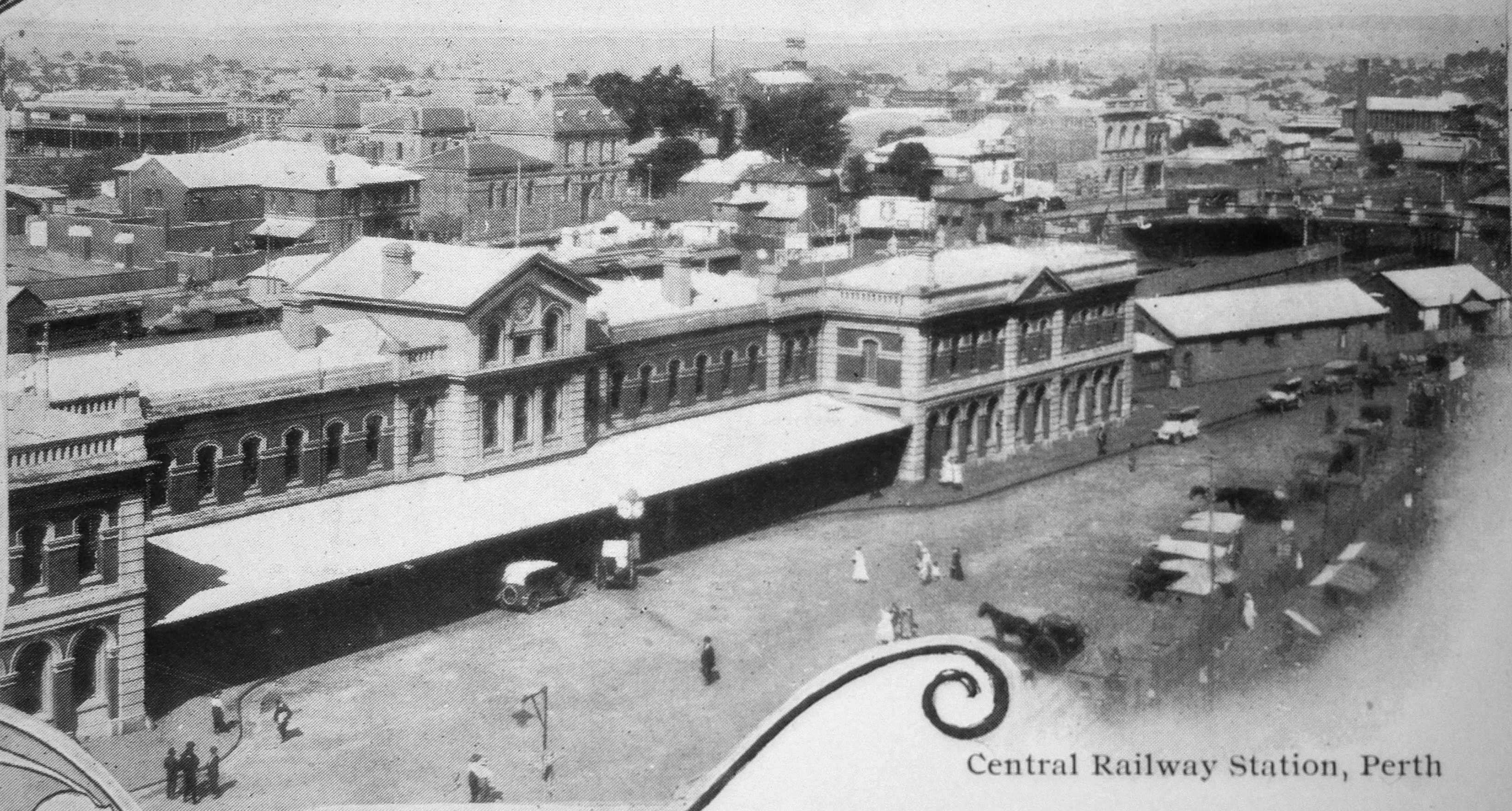 Photo from south of the Perth Railway Station in the 1920's