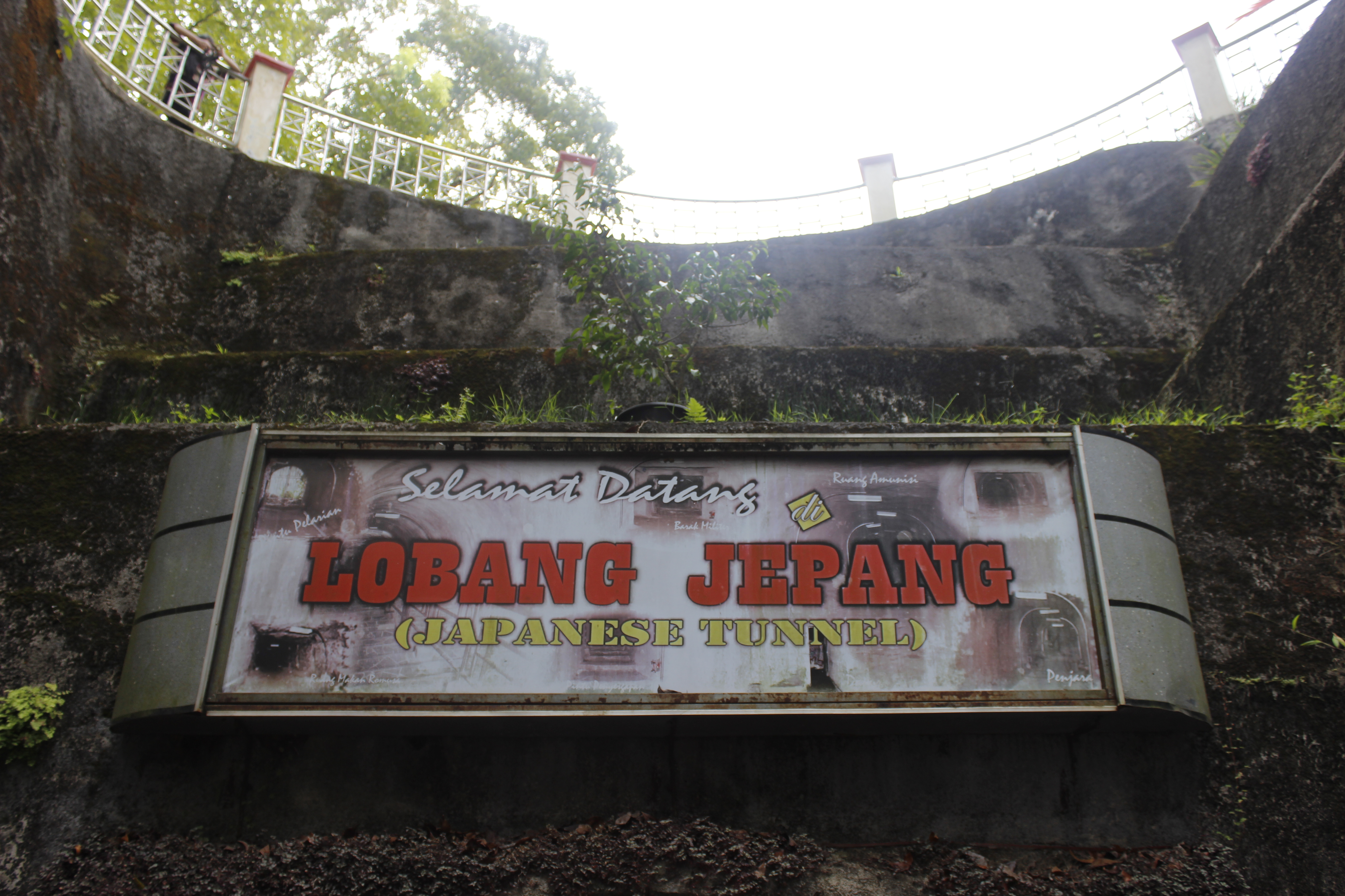 The signboard of Lobang Jepang in Bukittinggi.