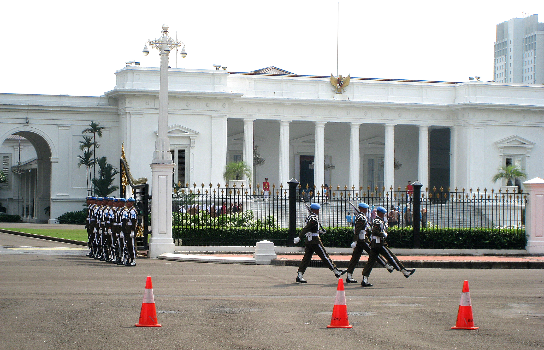 Changing guard of Merdeka Presidential Palace, Jakarta, Indonesia.