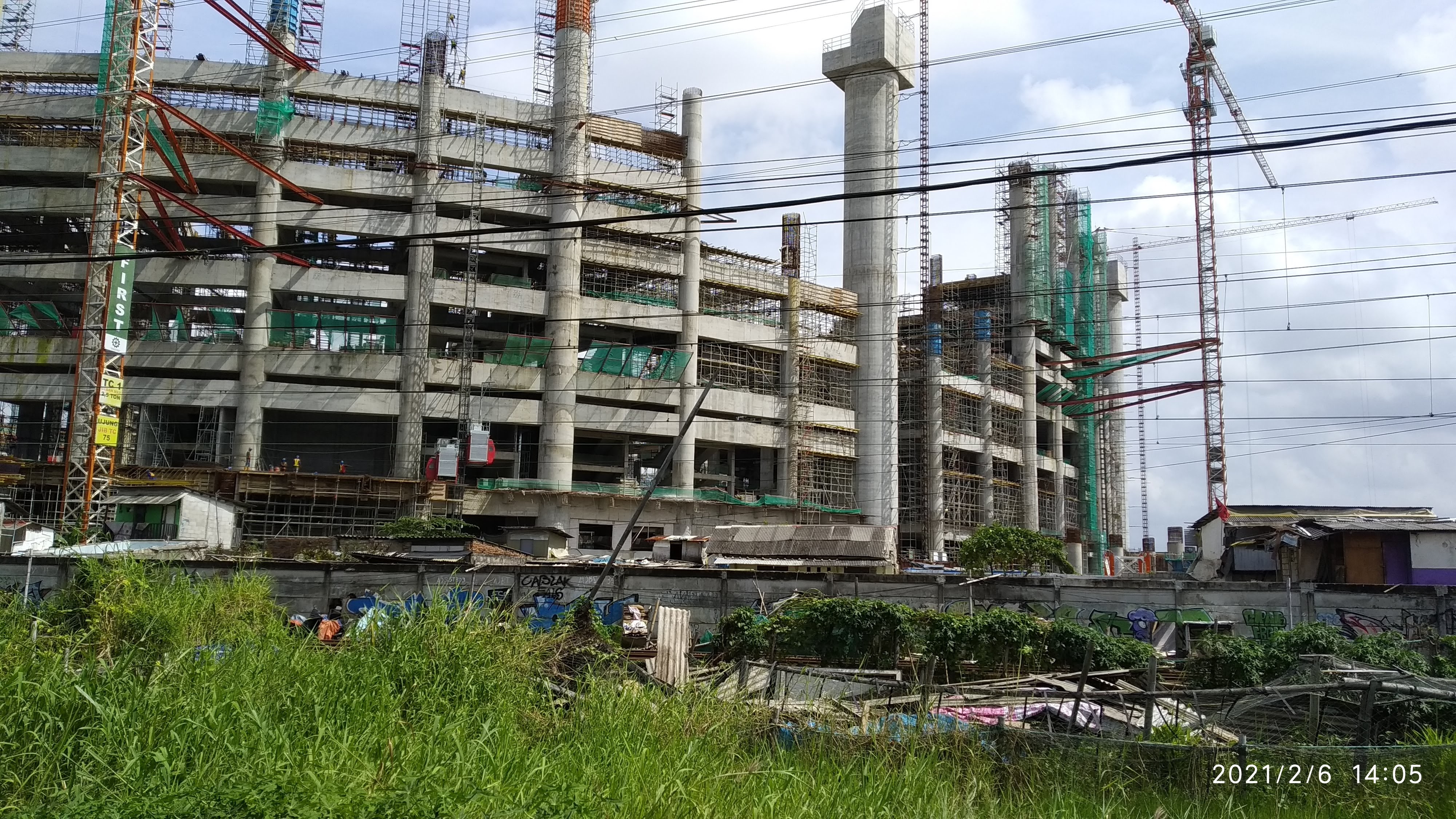 The Jakarta International Stadium, in Jakarta, Indonesia during the construction at February 2021. This photo was taken from the RE Martadinata Street, North Jakarta.