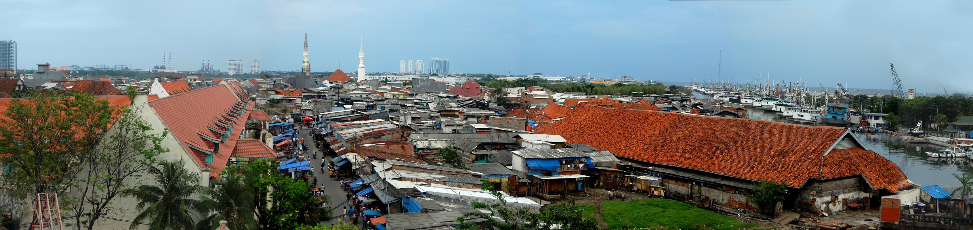 Panoramic view from menara syahbandar, Museum Bahari, Jakarta, Indonesia