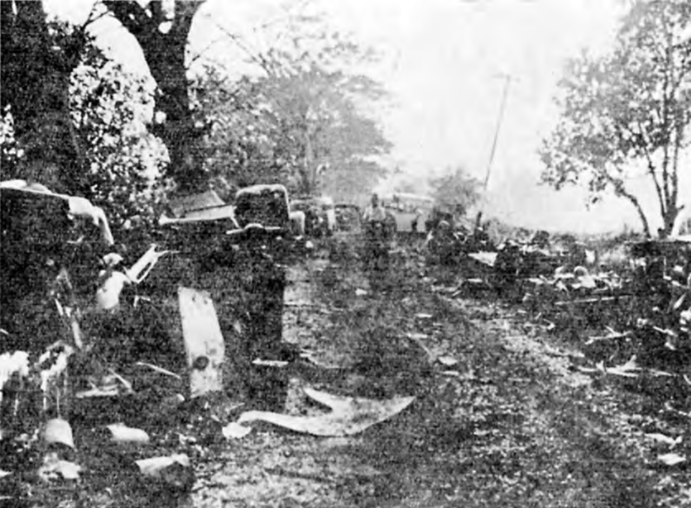 KNIL combat vehicles destroyed during fighting with Japanese soldiers during the Battle of Kalijati