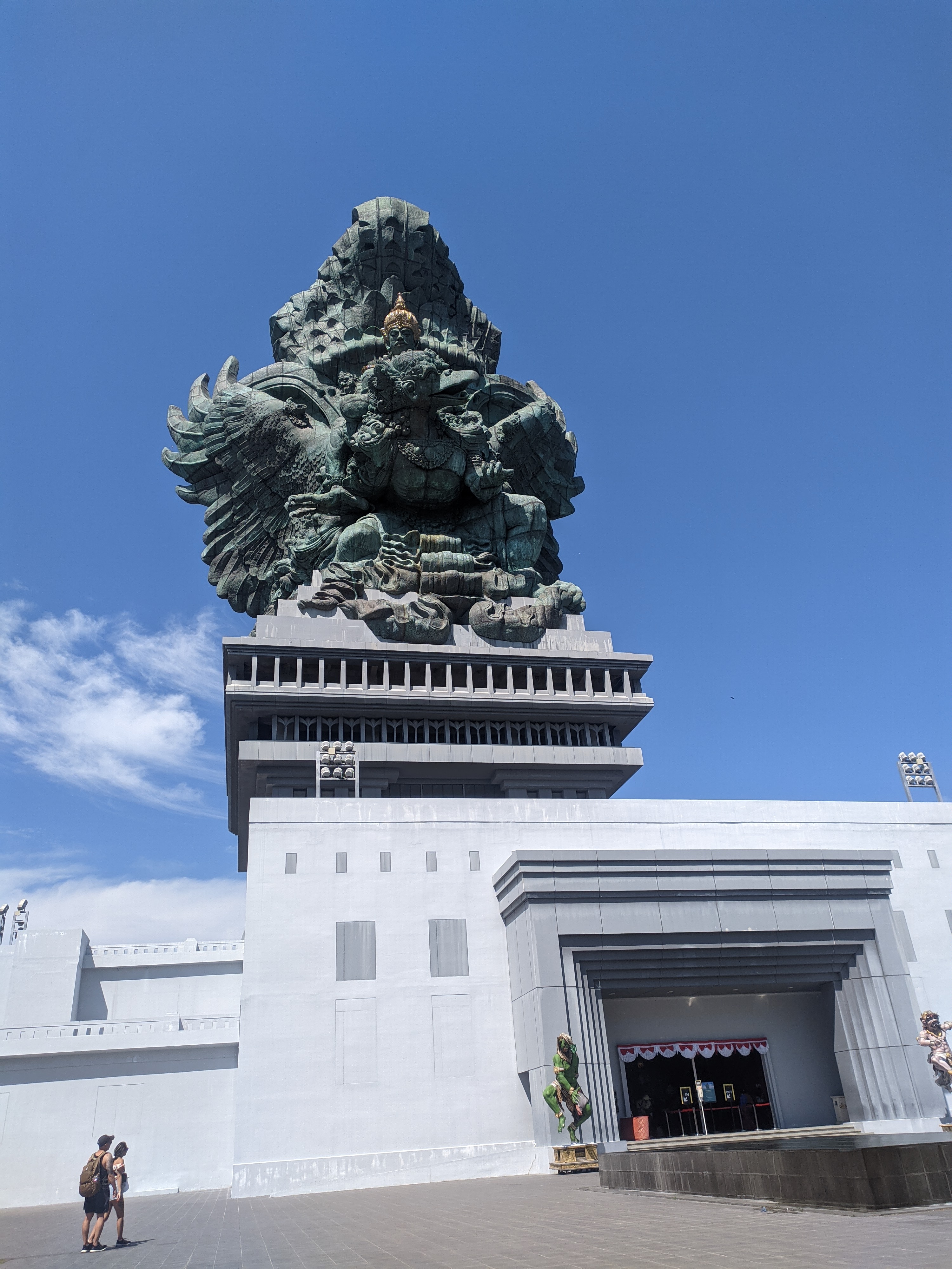 A view of the Garuda Wisnu Kencana statue from below.