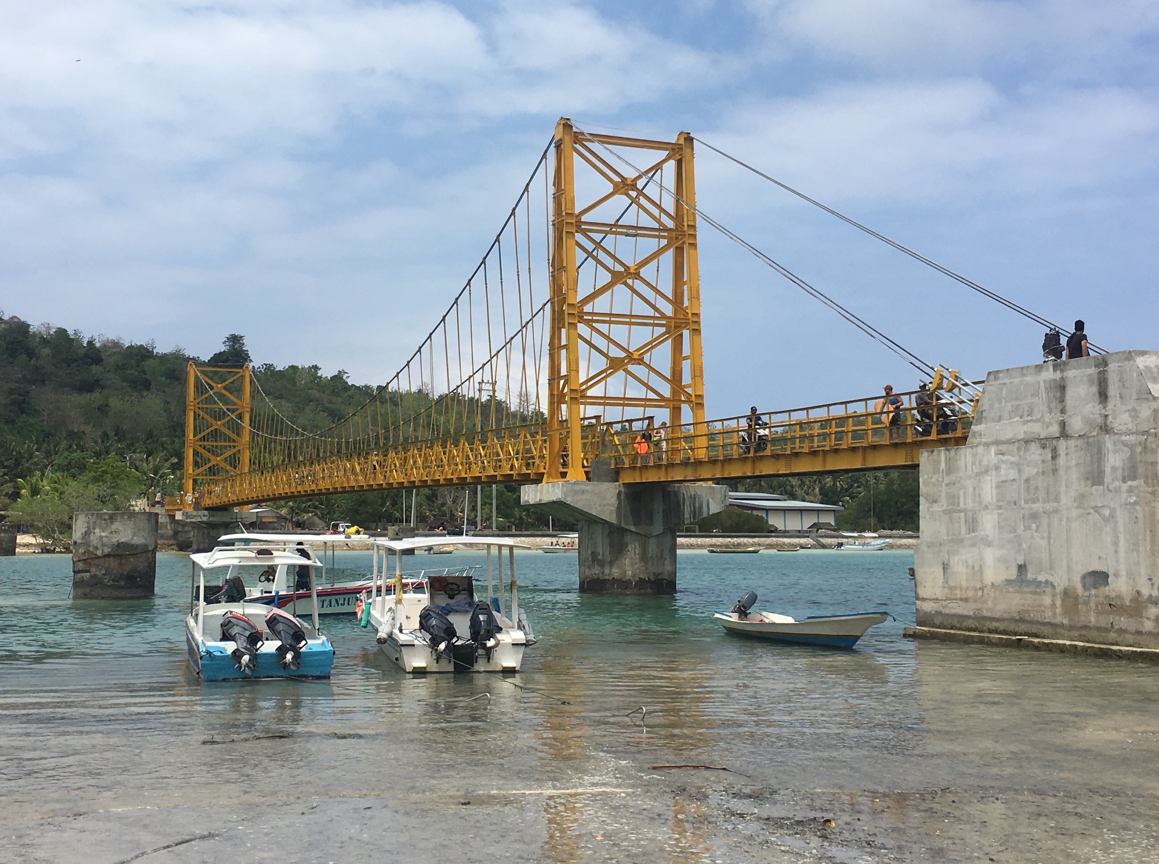 Suspension bridge connecting Nusa Lembongan and Nusa Ceningan in Klungkung Regency