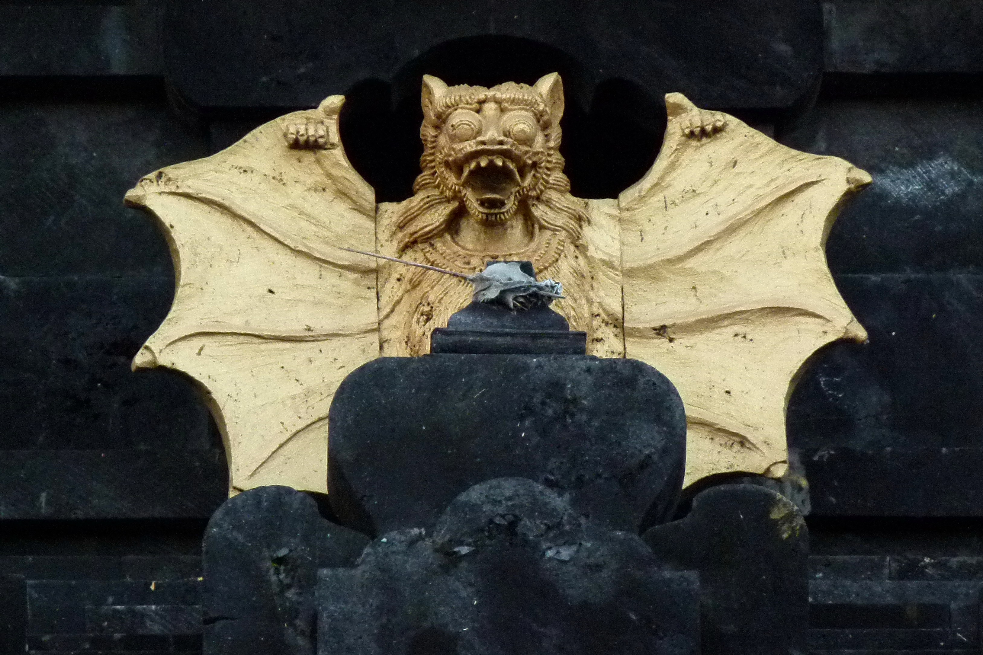 Golden bat at Goa Lawah (Bat cave) in Bali