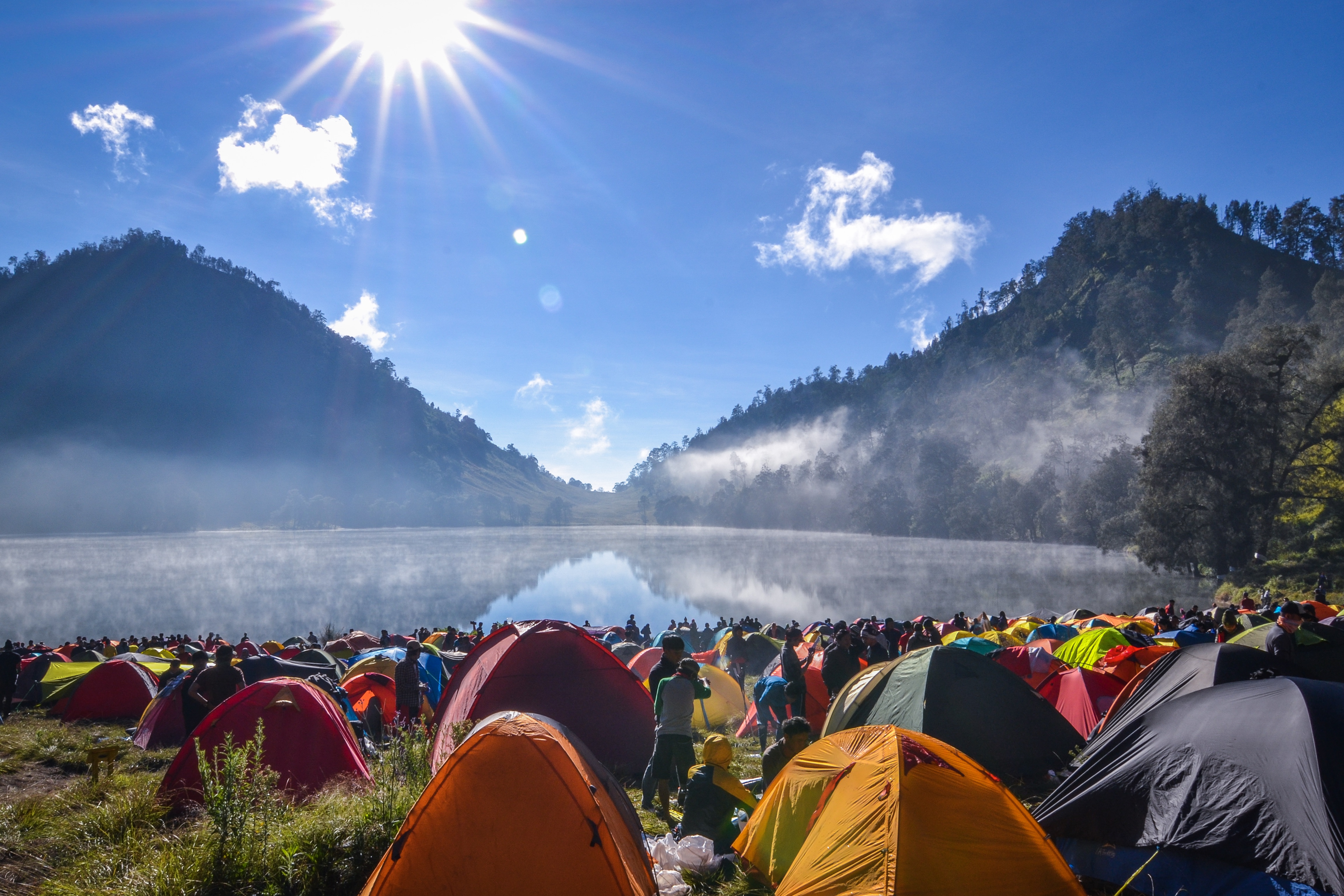 Ranu Kumbolo is a mountainous lake located in Bromo Tengger Semeru National Park, East Java, Indonesia