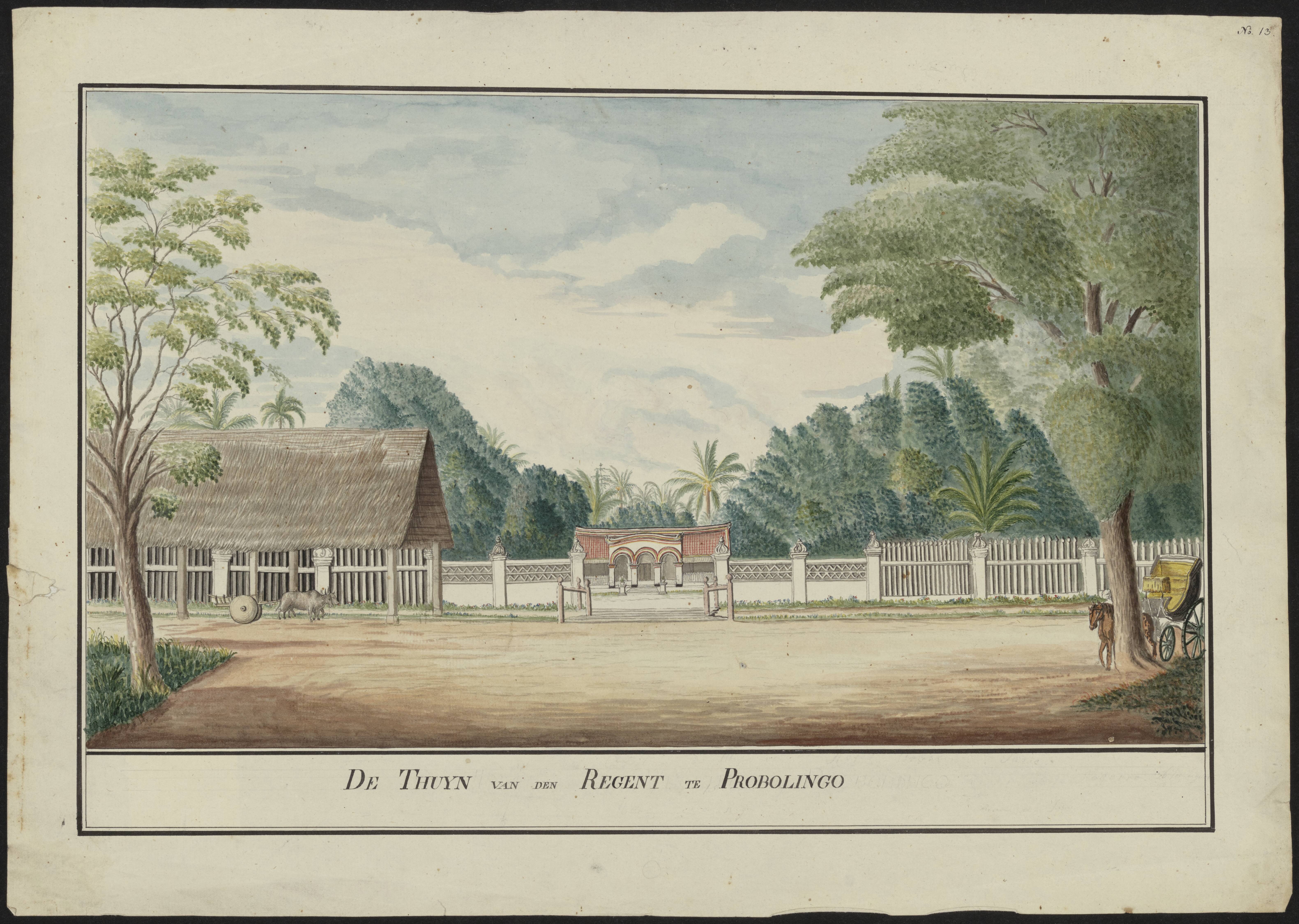 Litografi rumah lama bupati Probolinggo