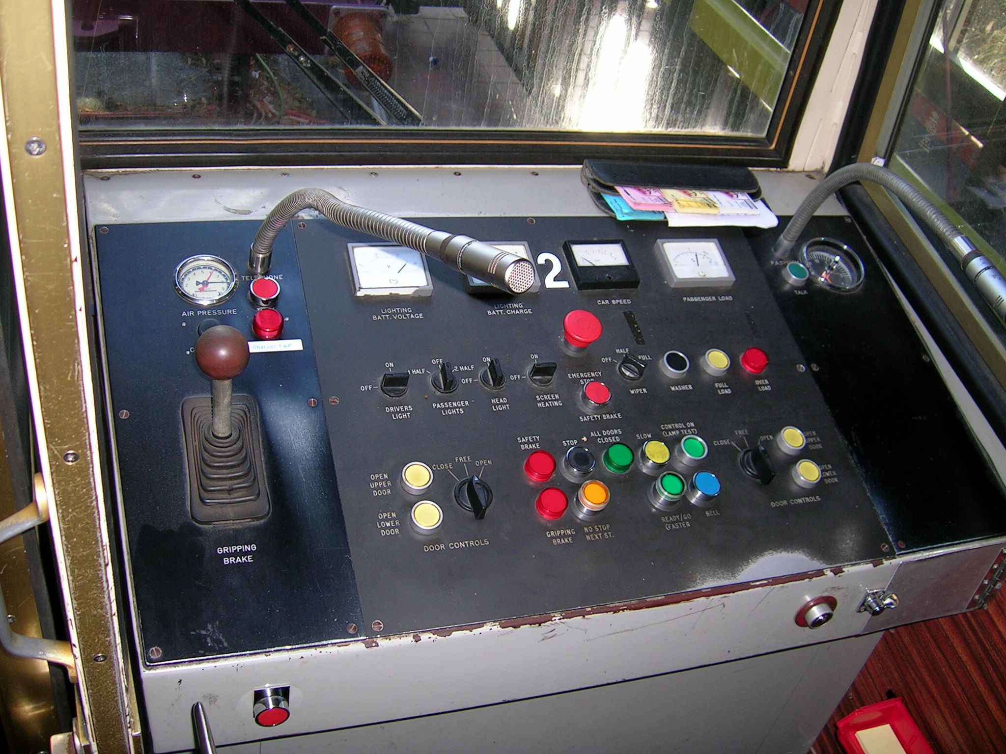 Control panel inside the Wellington Cable Car.Button, button, who's got the button?