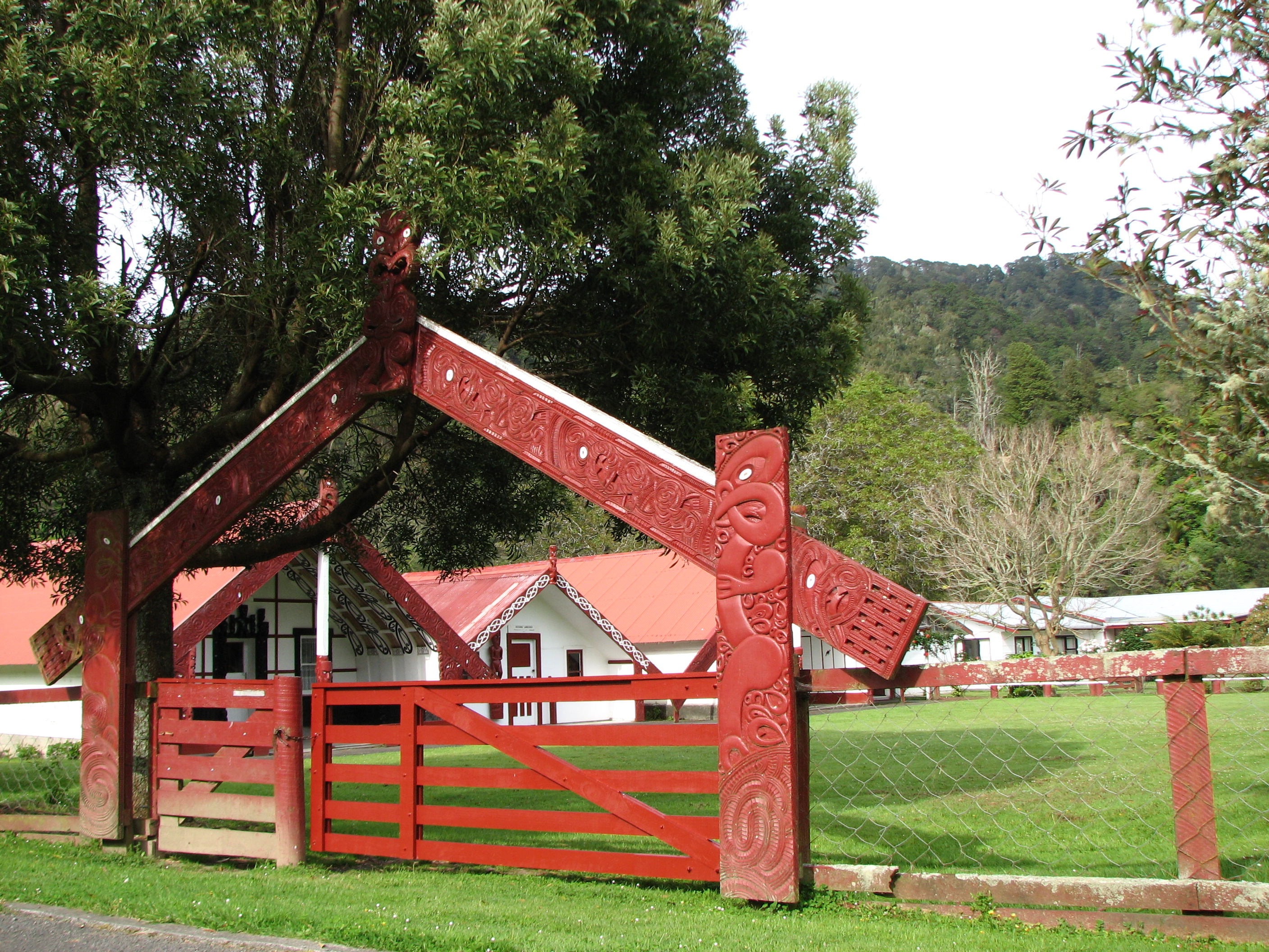 Koriniti marae, Whanganui River, New Zealand.