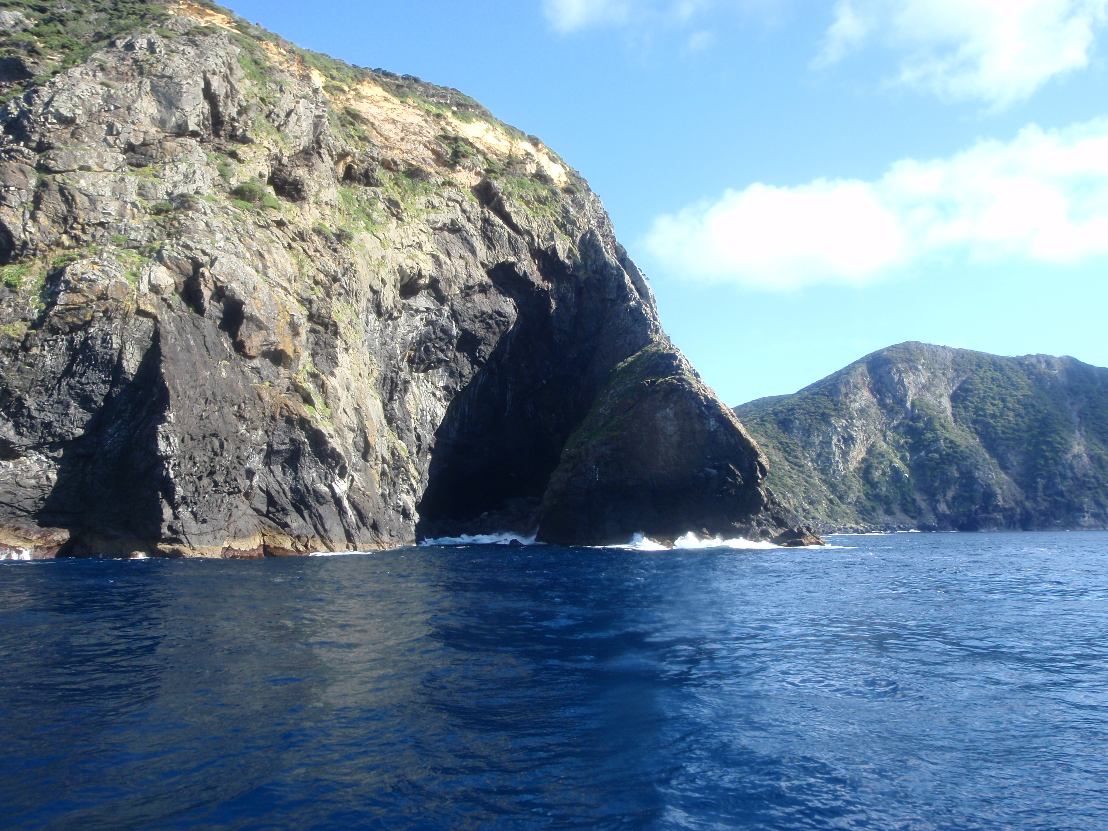 Three Kings Islands. Looking north with South-east bay to the right and possibly Tasman bay in foreground.