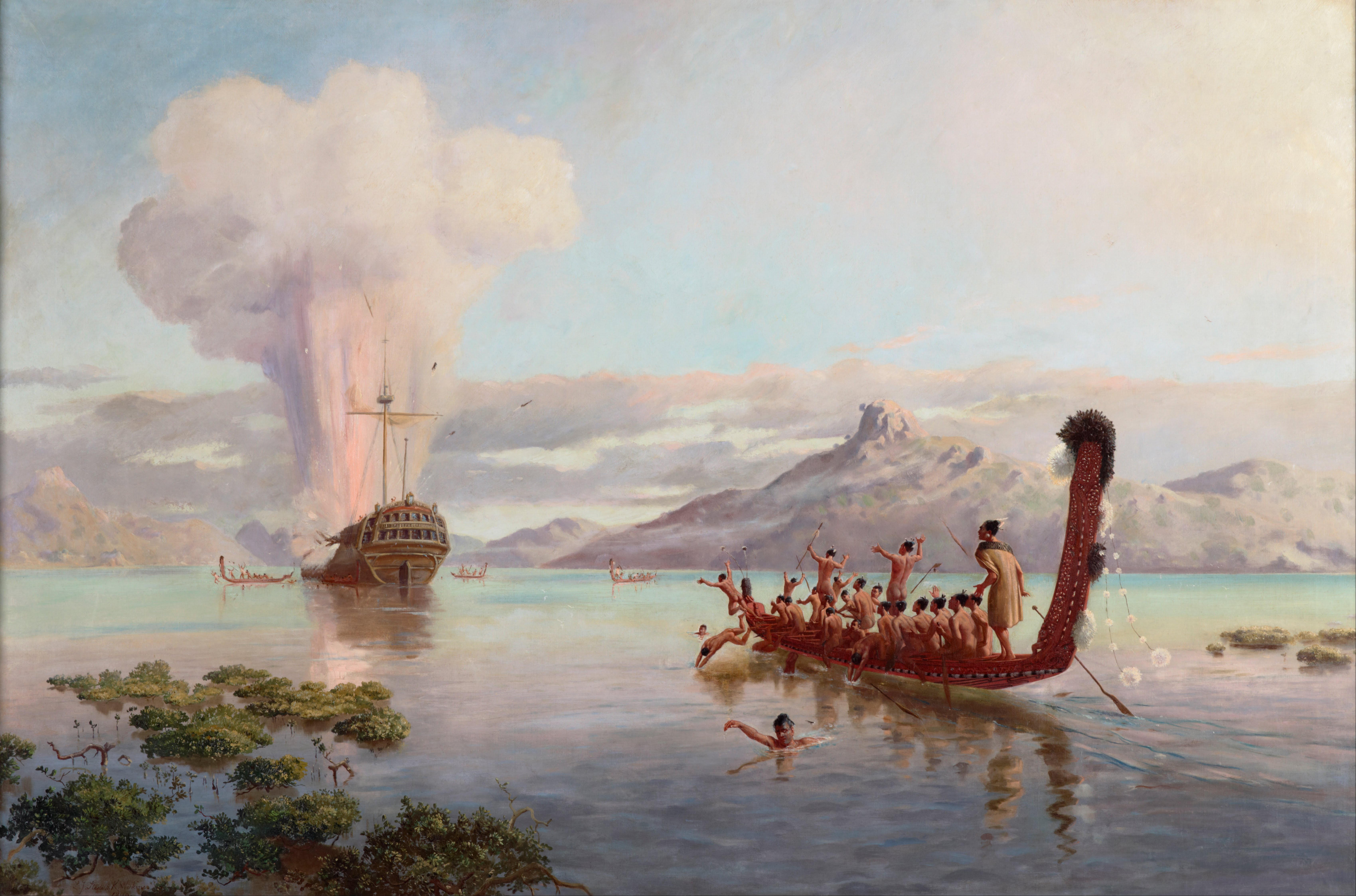 Louis John Steele - The blowing up of the Boyd - Google Art Project.jpg