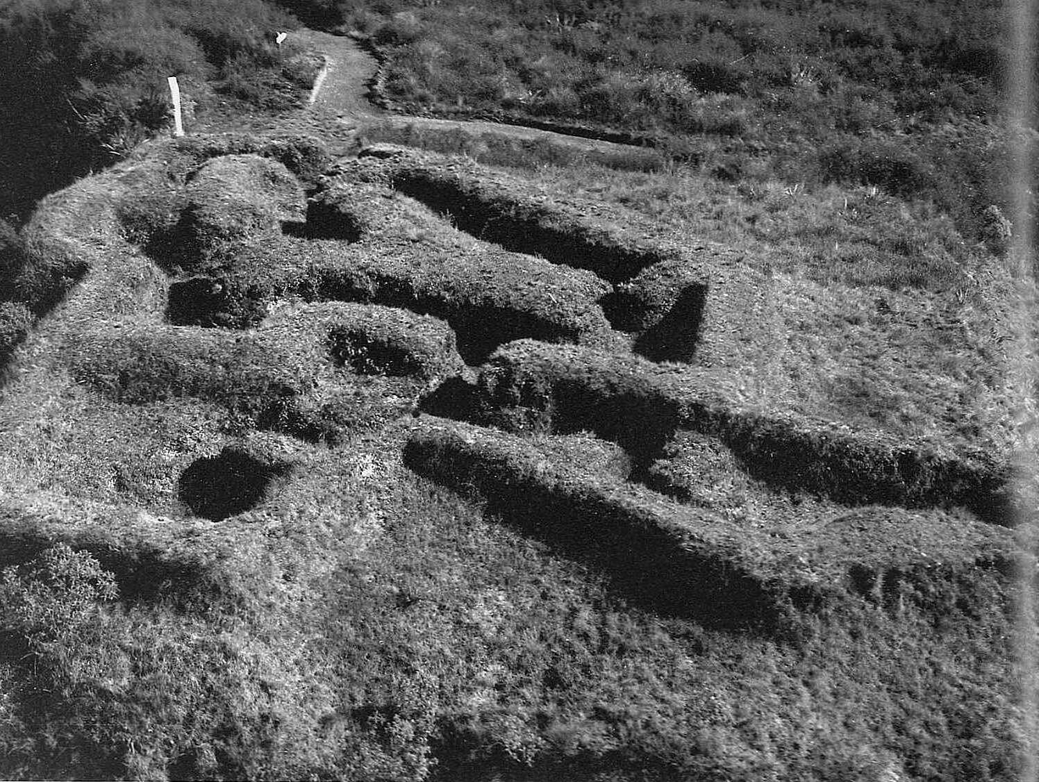 A view of the lower redoubt, which was a series of trenches, at Te Porere