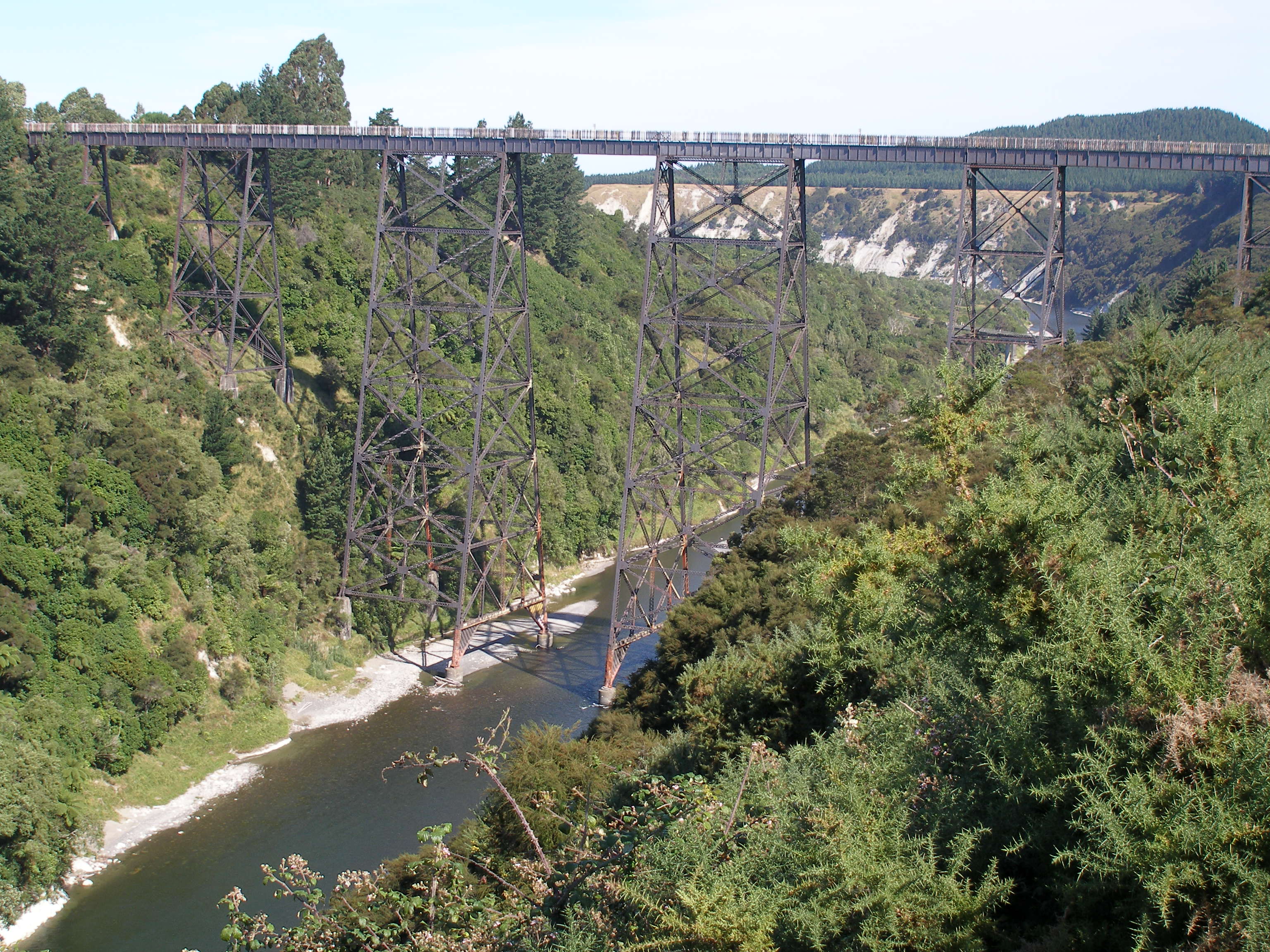 The Mohaka viaduct in Northern Hawkes Bay, New Zealand. Completed in 1937, it is the highest viaduct in Australasia.