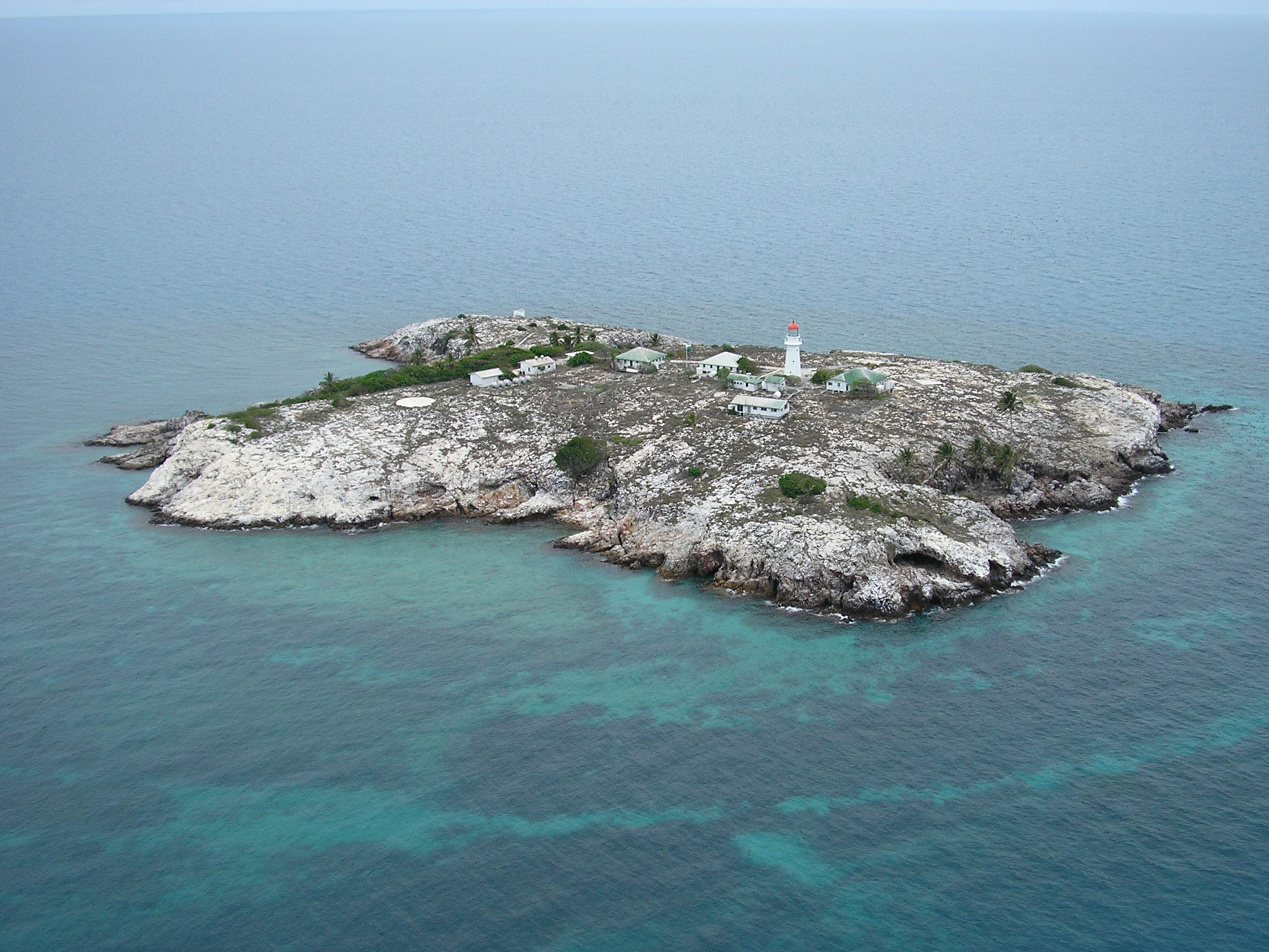 Aerial view of Booby Island. View from South