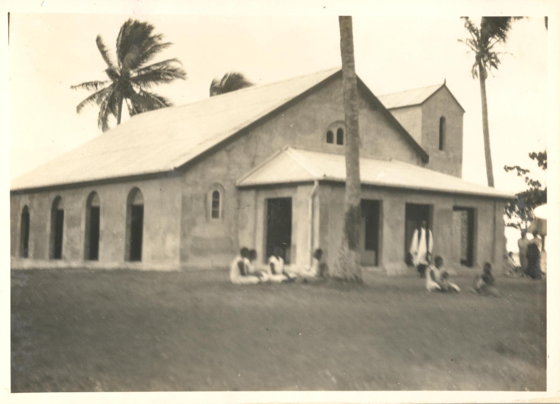Mission Church, still under construction, Saibai Island, 1934