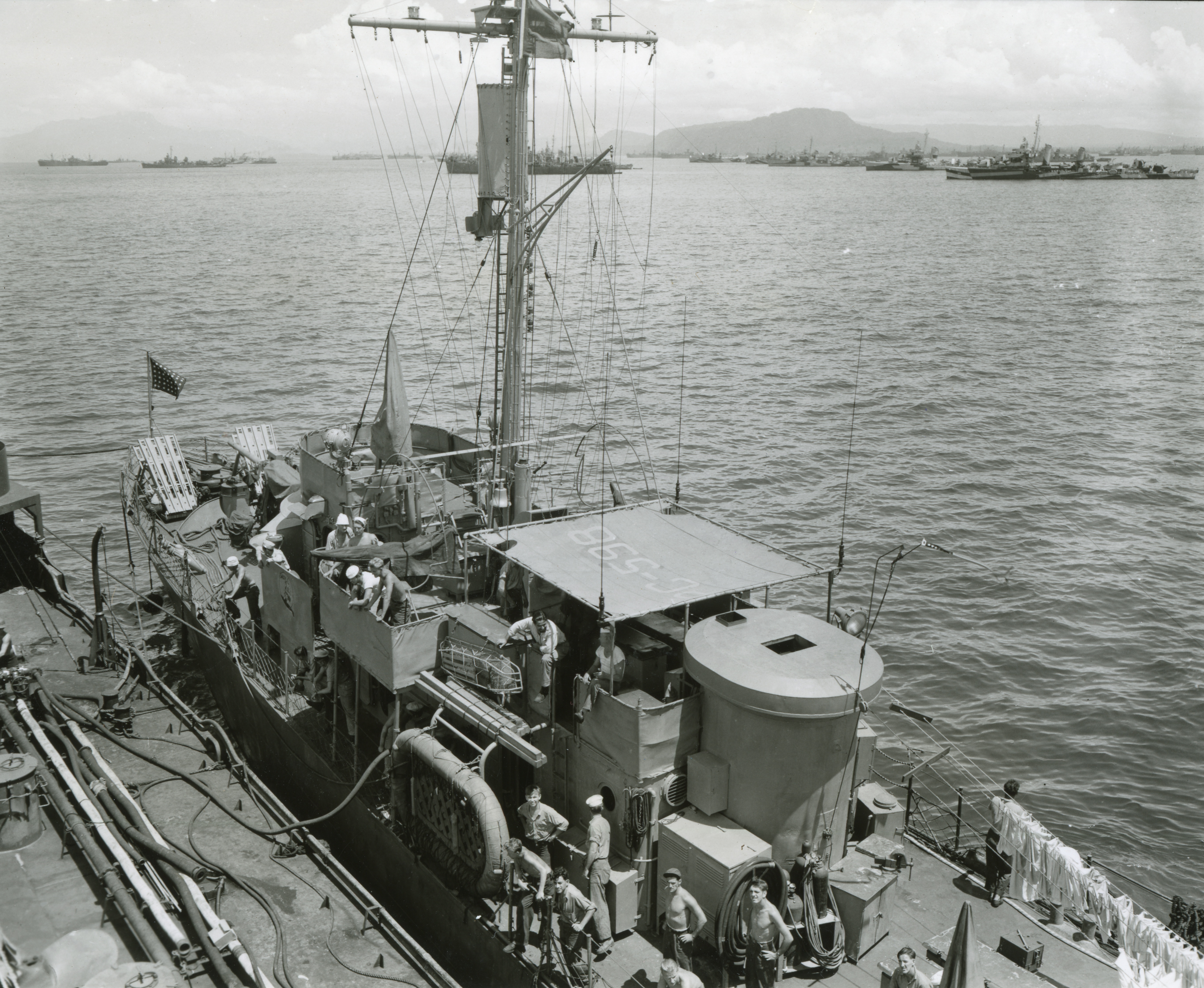 Subchaser USS PC-598 in Humboldt Bay, Hollandia, New Guinea - October, 1944
