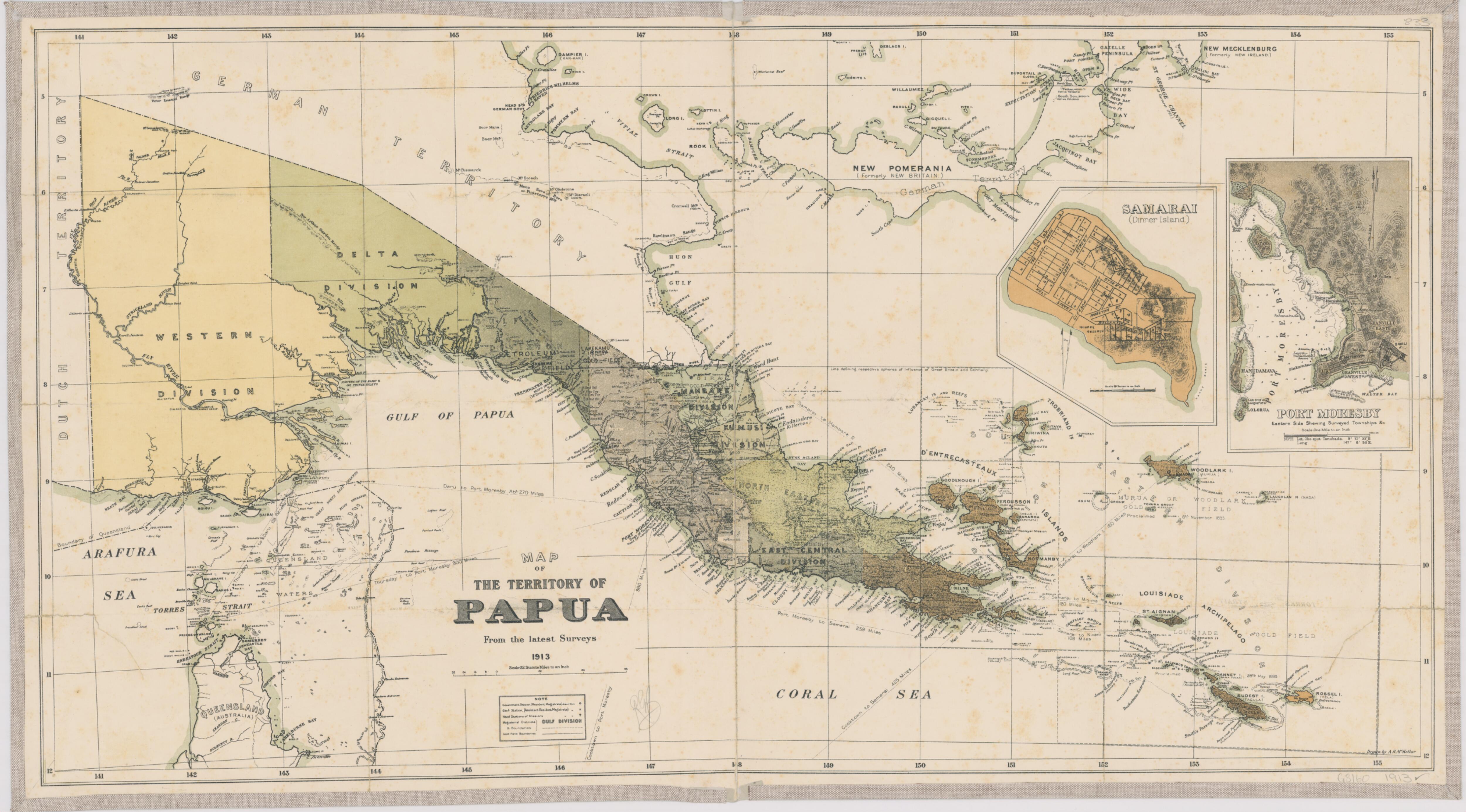 Map of the Australian Territory of Papua
