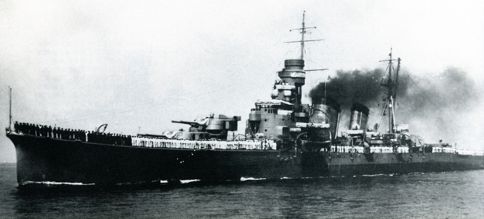 Japanese cruiser Kinugasa commissioning at Kobe, September 30, 1927.