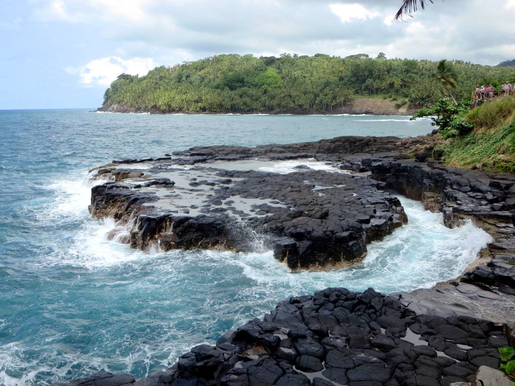 The Boca do Inferno is a natural blowhole on the east coast of Sao Tome Island, São Tomé and Príncipe.