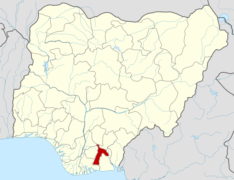 Map locator of Nigeria.