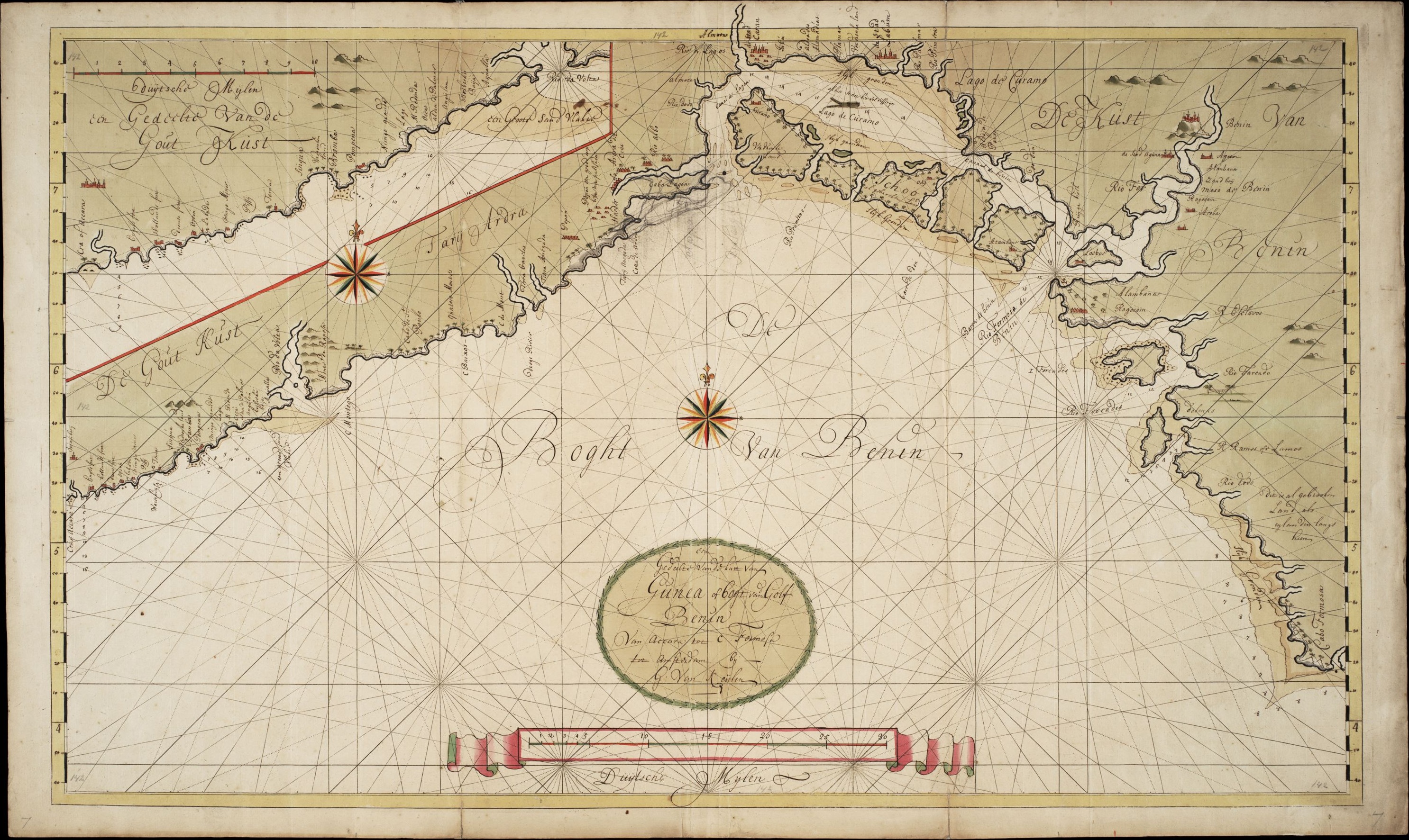 Map of the Benin Bend, with an inset showing part of the Gold Coast
