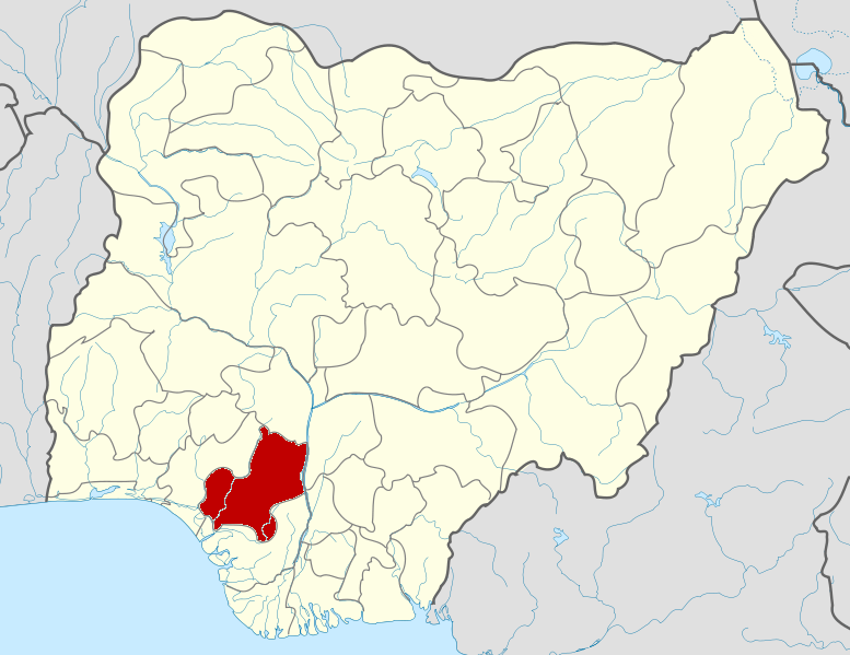 Map locator of Nigeria.