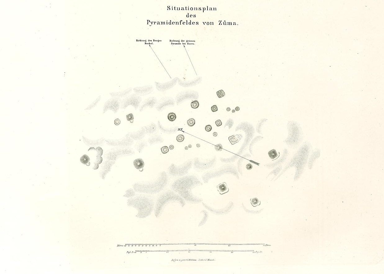Situation plan of the Ez-Zuma cemetery, created in mid-19th century by the Karl Richard Lepsius expedition