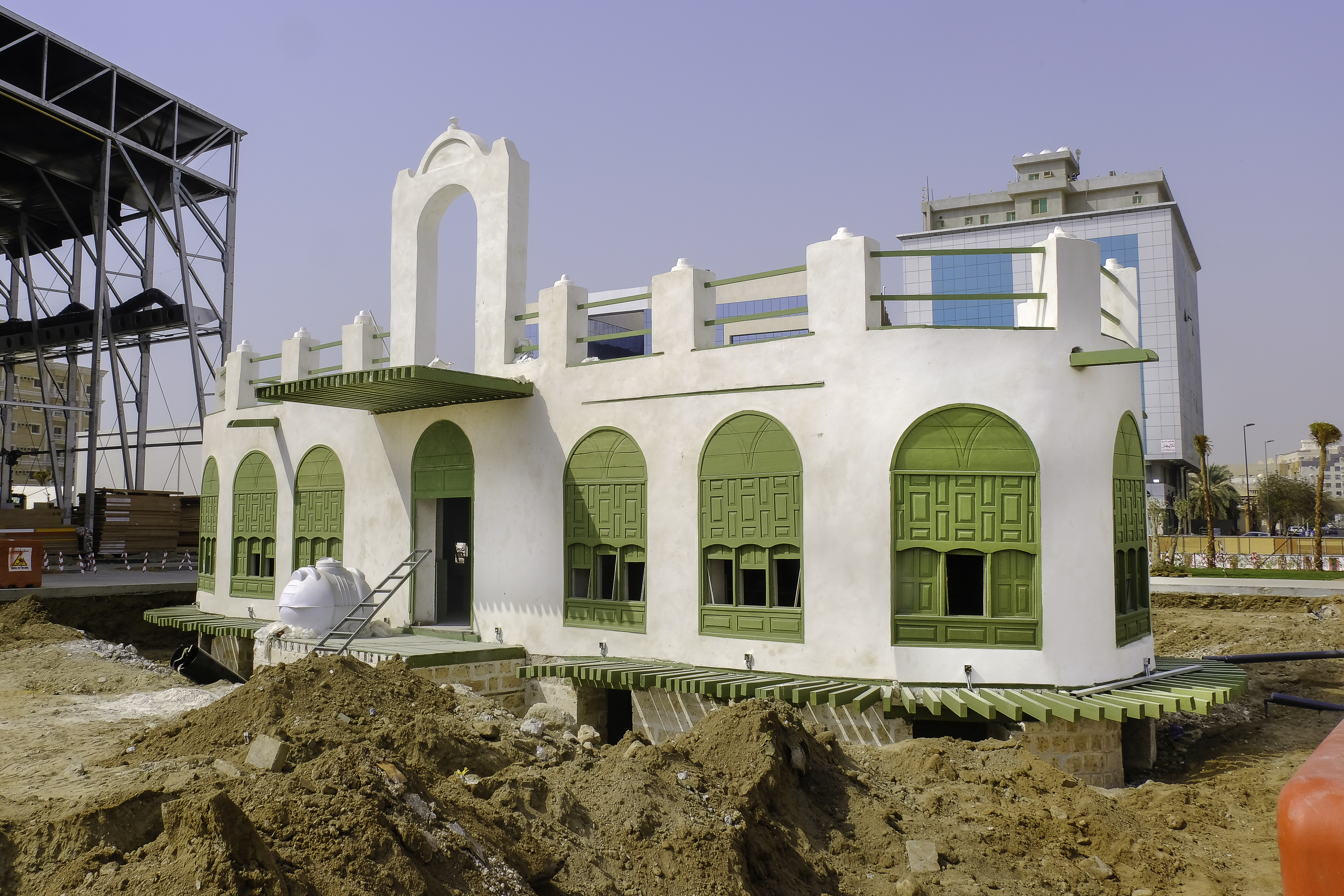 Bait Amir Al Bahr (House of the Prince of the Sea) during reconstruction. Often mistaken for being a church.