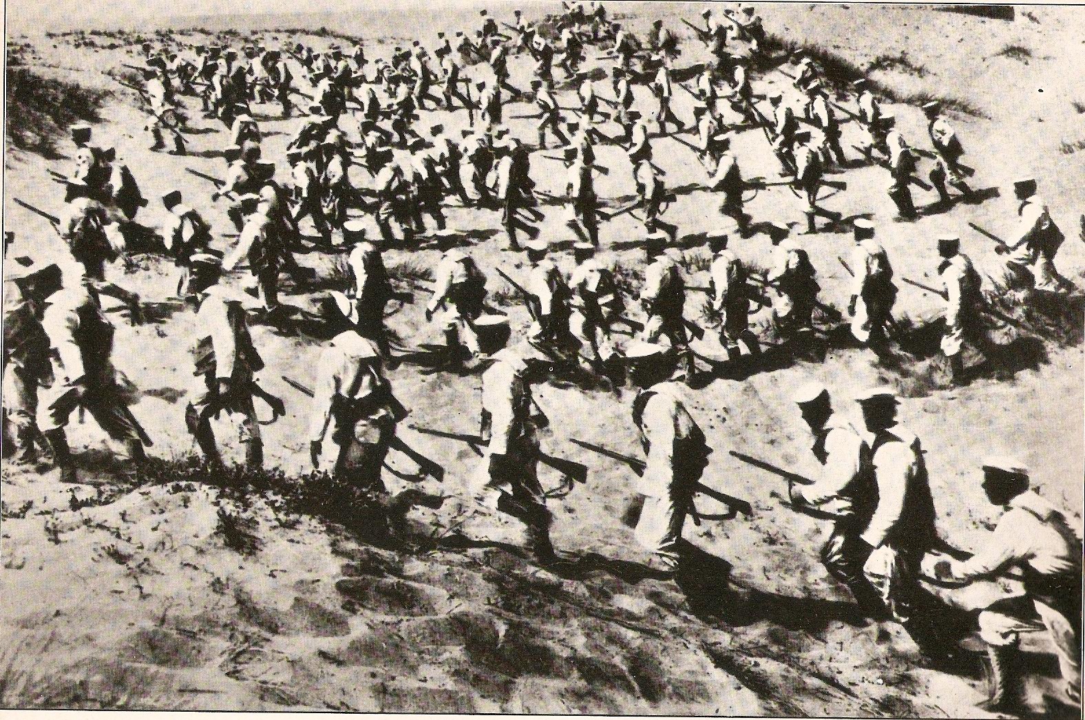 Italian marine troops landing at Tripoli.