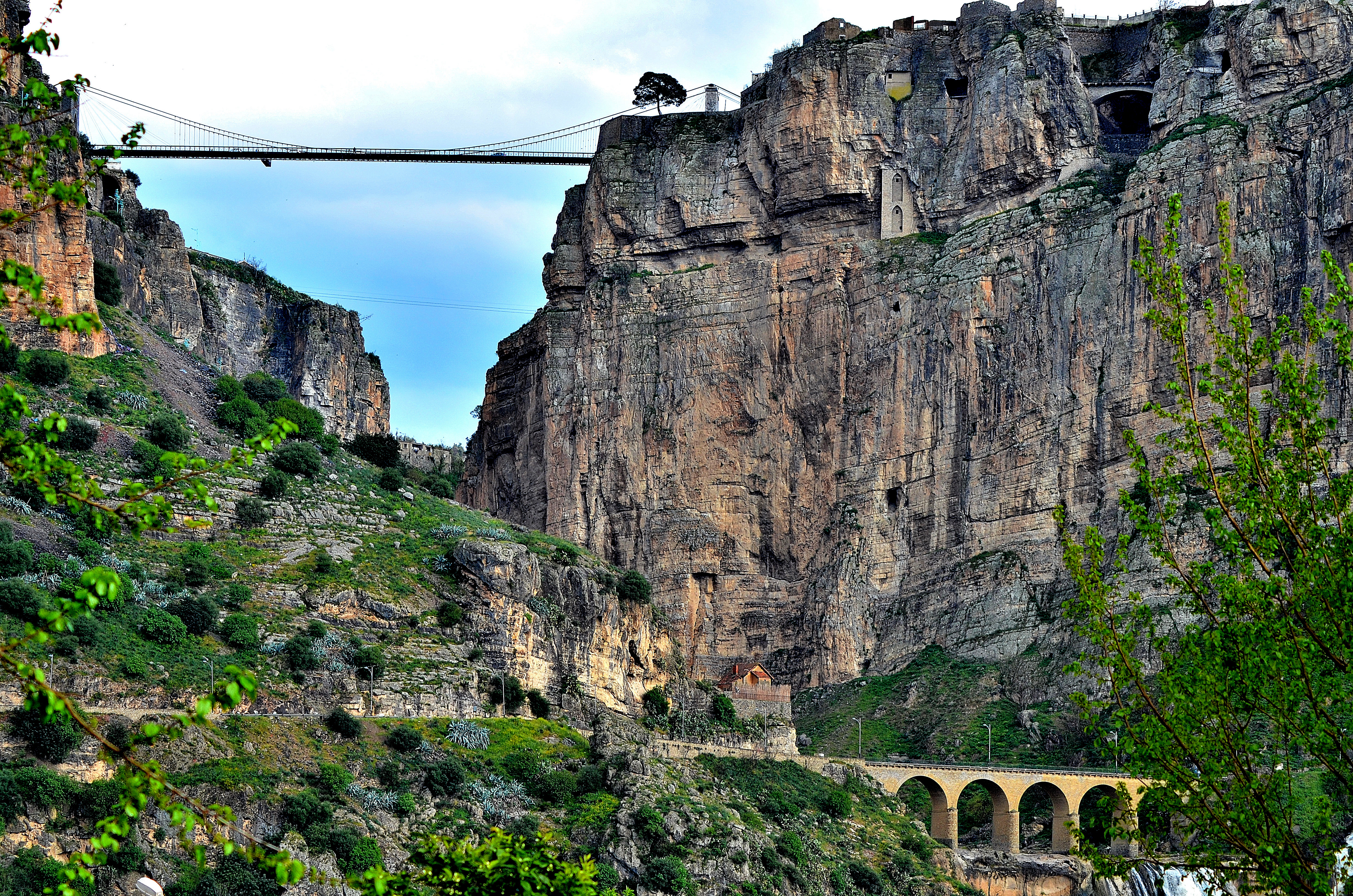 Rhumel canyon with three bridges in Constantine