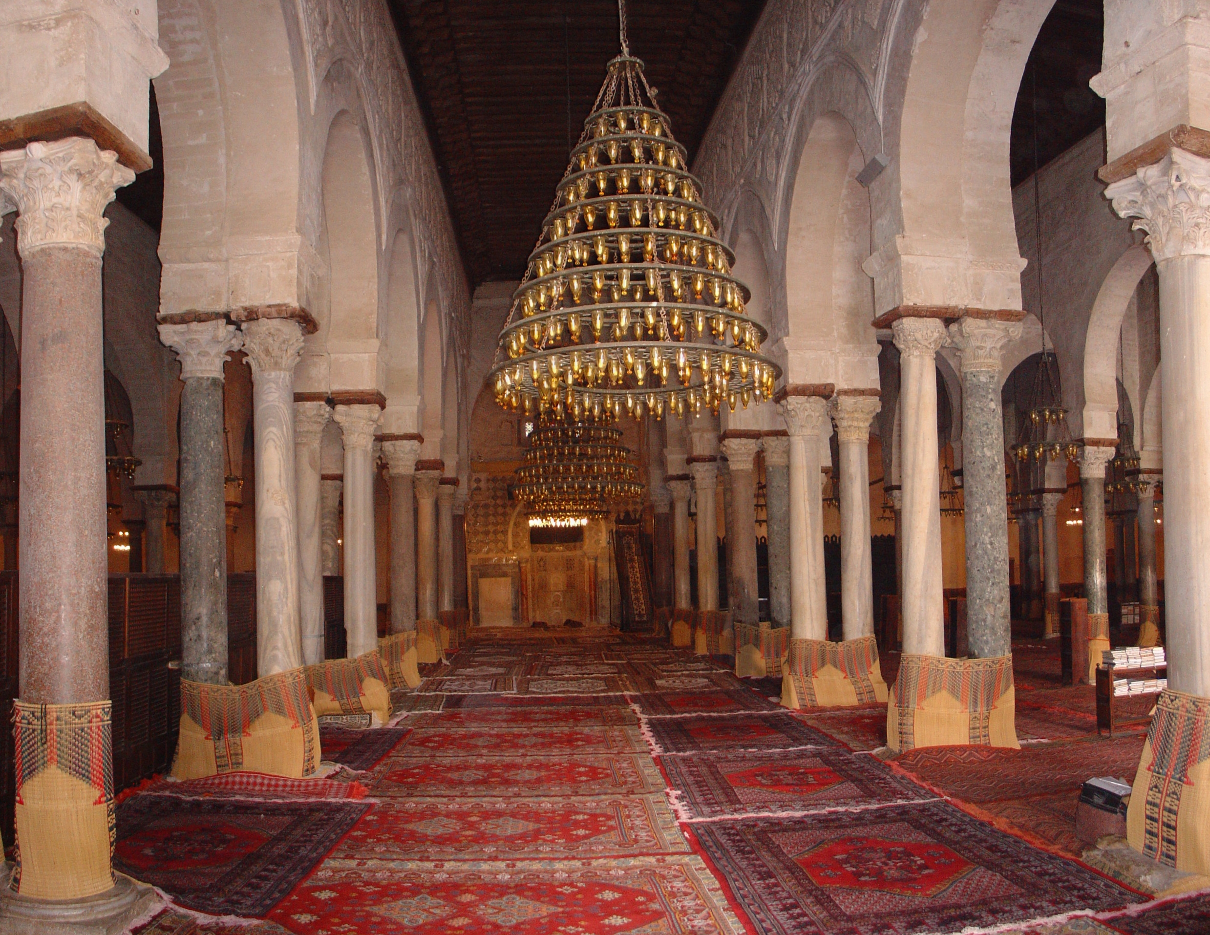 Stitched panorama of the Great Mosque of Kairouan prayer hall