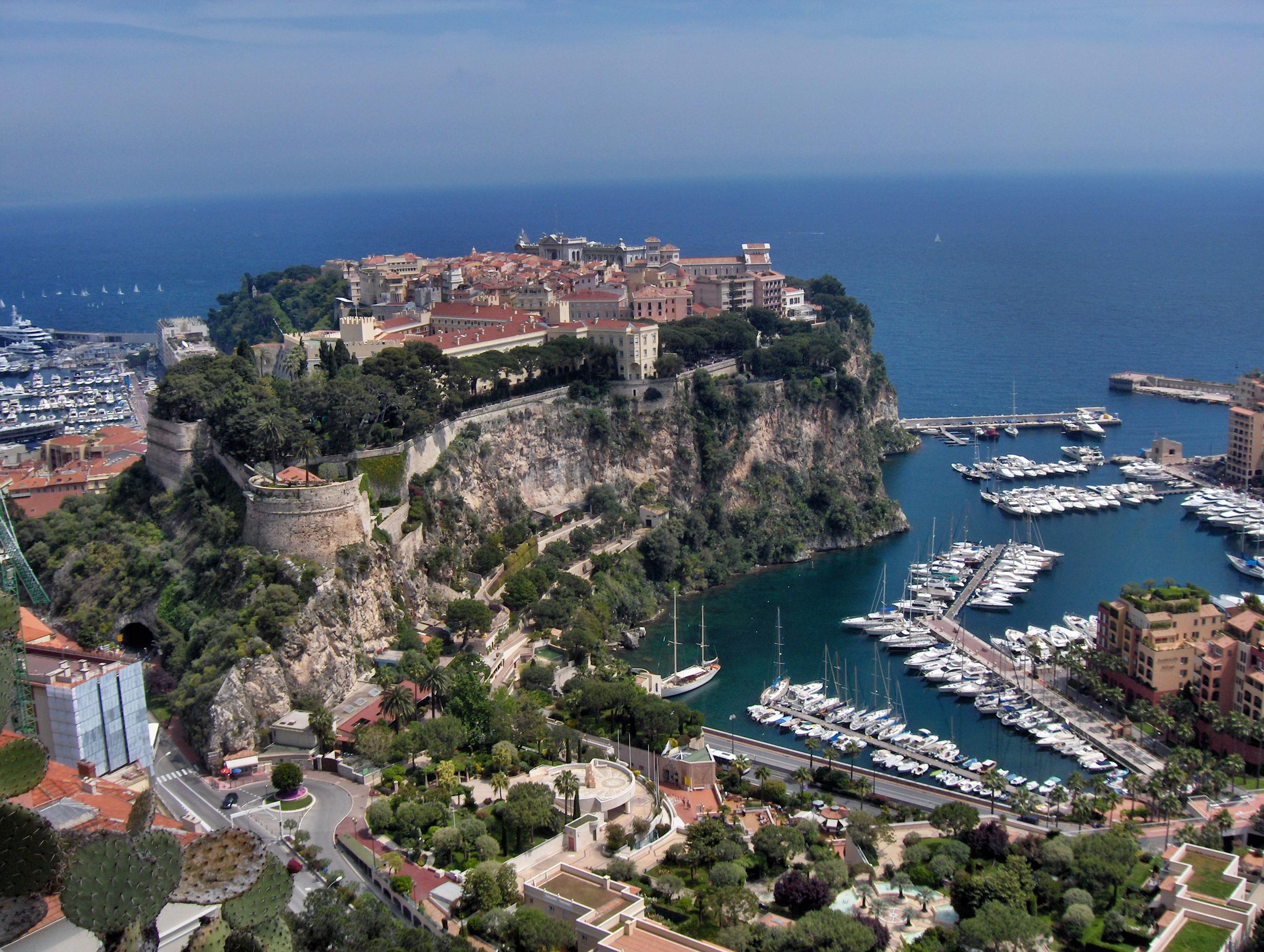Palace and harbour of Fontvielle;  Monaco-Ville, Monaco