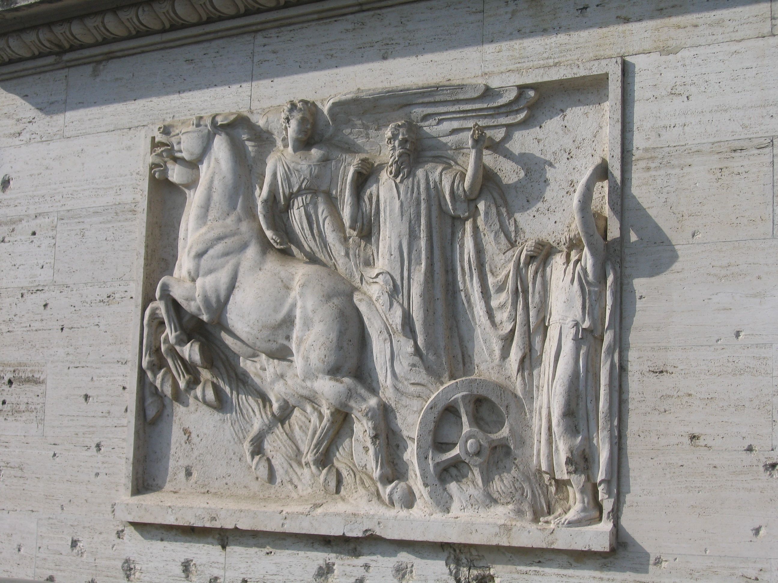 Sculpture on Vatican railway station