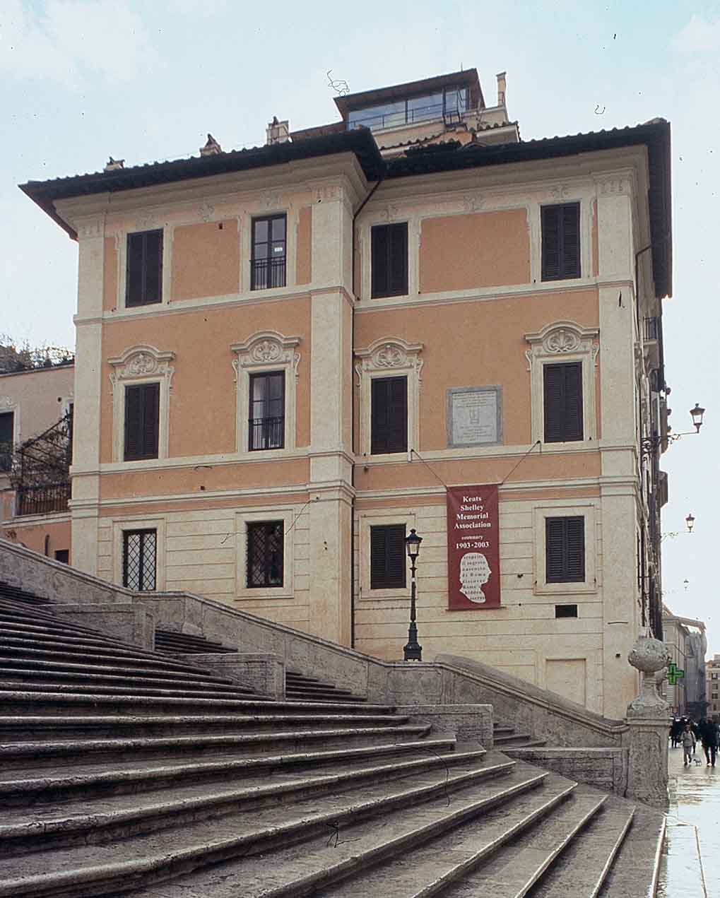 View of the Keats-Shelley House from the Spanish Steps.
