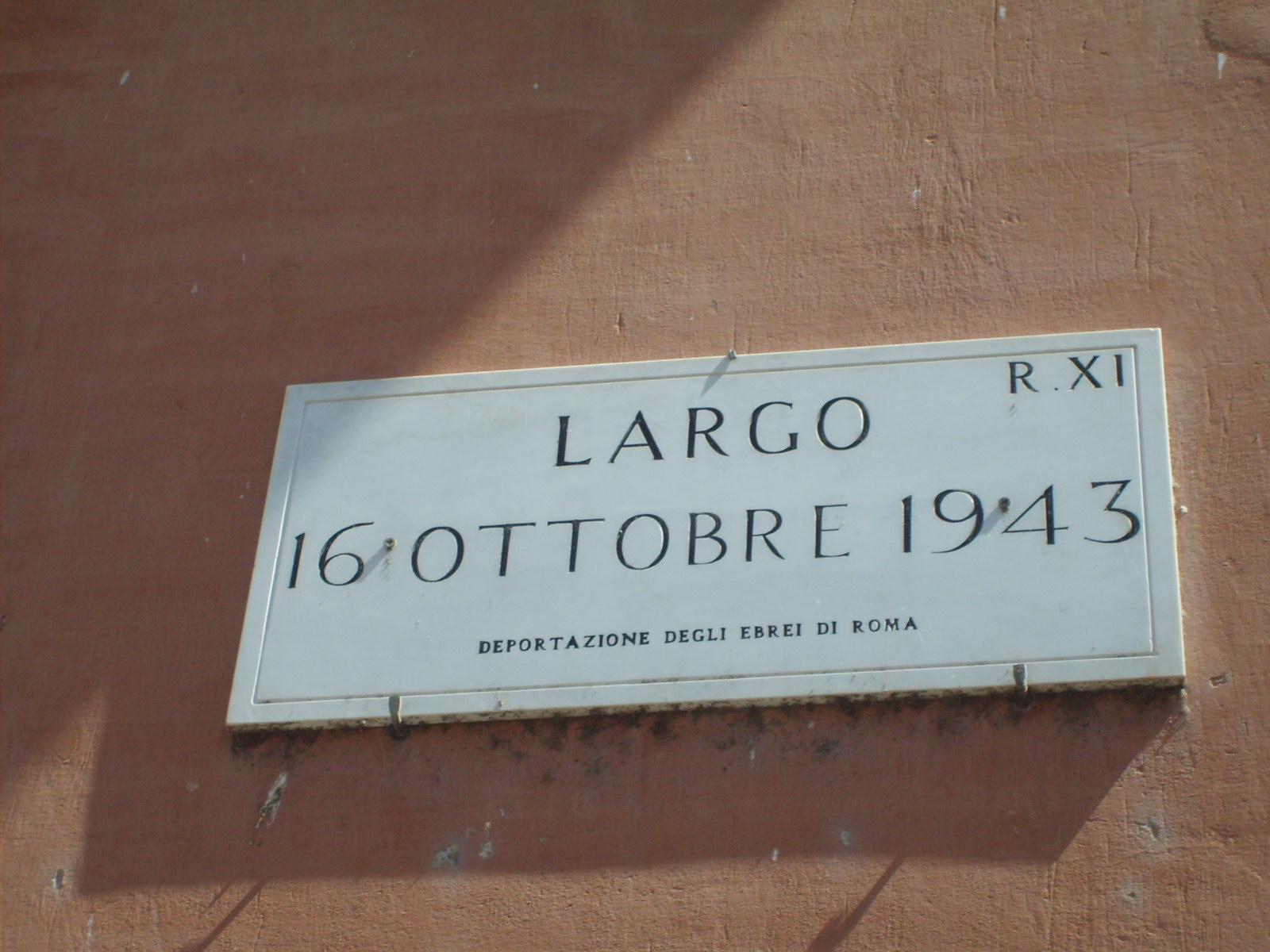Targa commemorativa Ghetto ebreo di Roma