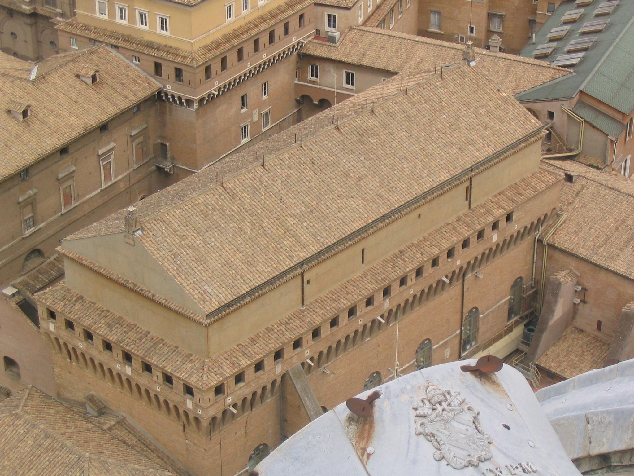 View of the Sistine Chapel from the dome of St. Peter's Basilica (2005, Maus-Trauden)