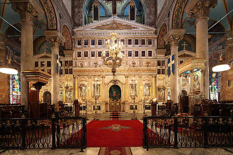 Iconostasis of the Greek orthodox cathedral of Evangelismos, Alexandria, Egypt