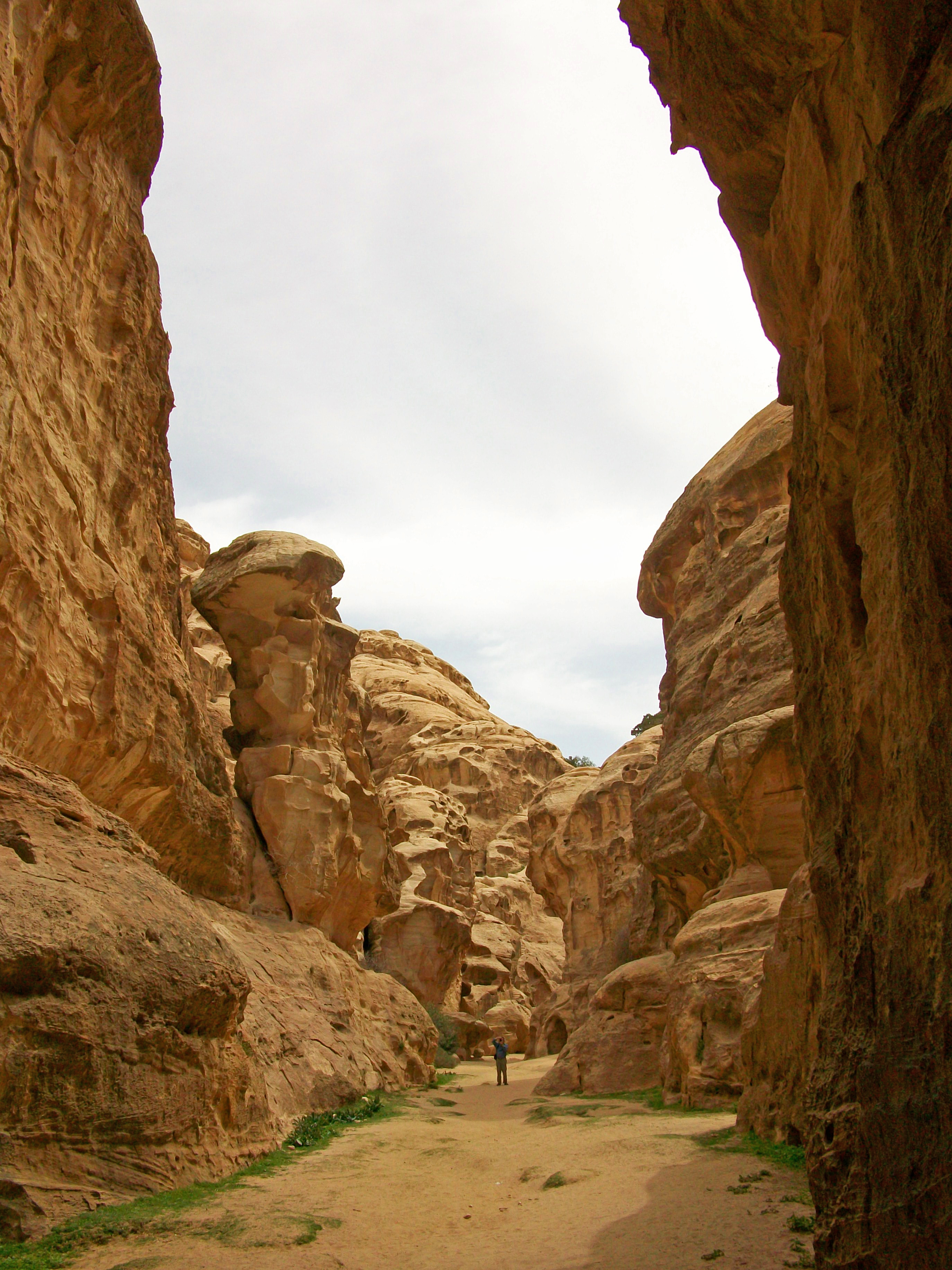 Siiq al-bariid ("Cold Canyon"), the entrance to Little Petra in Jordan.