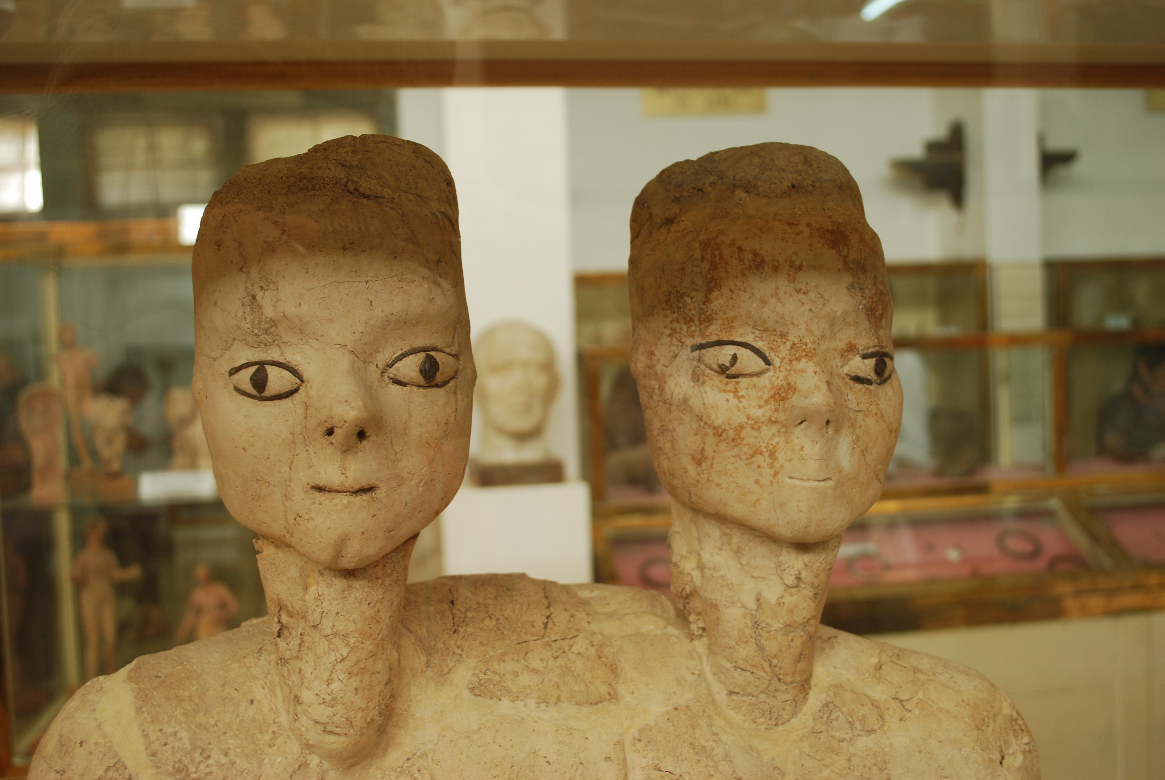 The statues of Ain Ghazal, at the Archaeological Museum of Jordan (Amman Citadel).