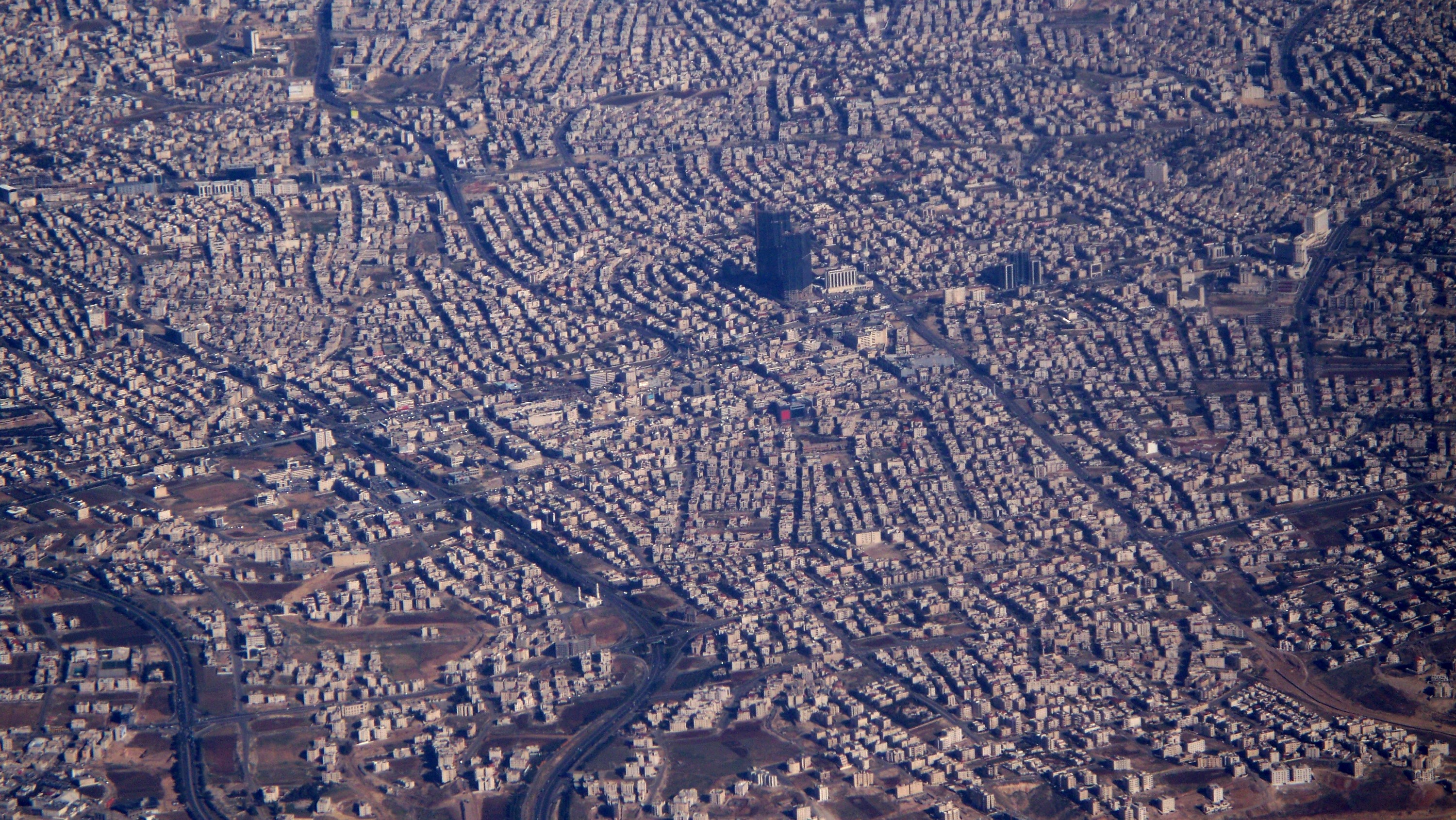 Aerial photograph of Amman.