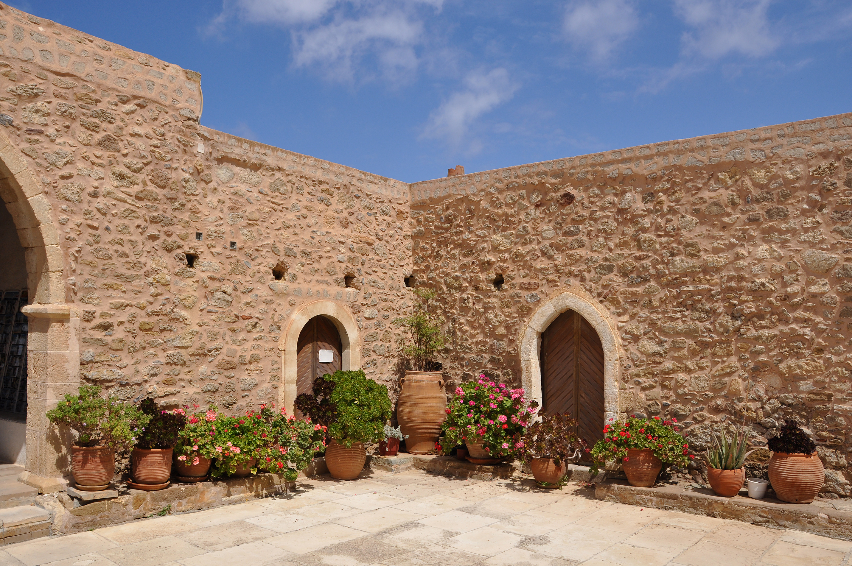 Toplou monastery (Moni Toplou), Crete, Greece: inner court