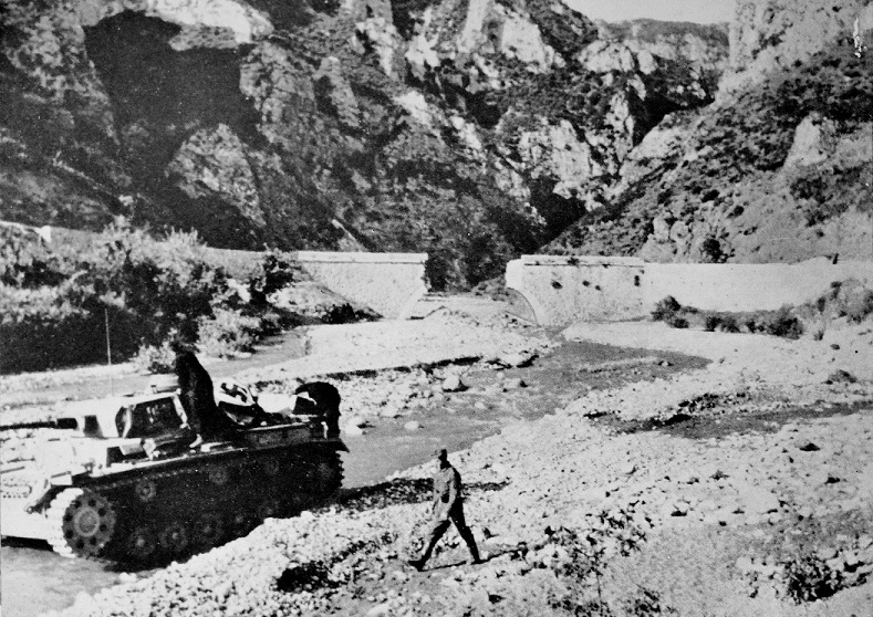 Thermopylae under the control of German forces, 1941. This photograph was later captured by British forces.