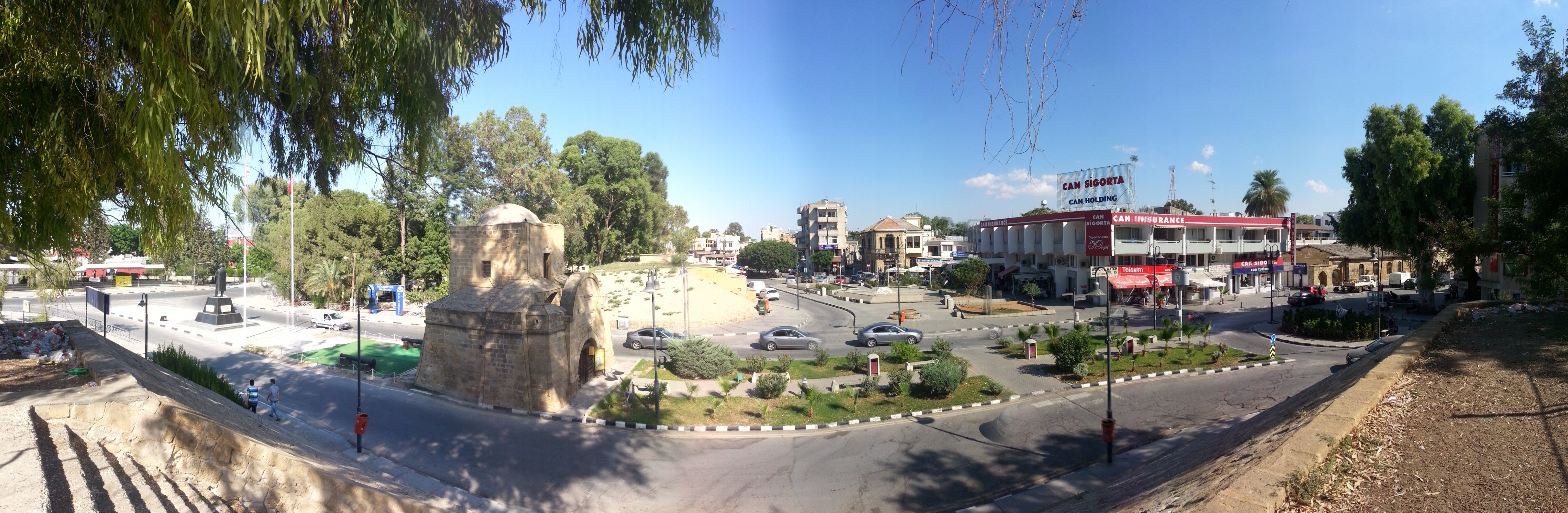 A panorama of the İnönü Square and Kyrenia Gate in North Nicosia