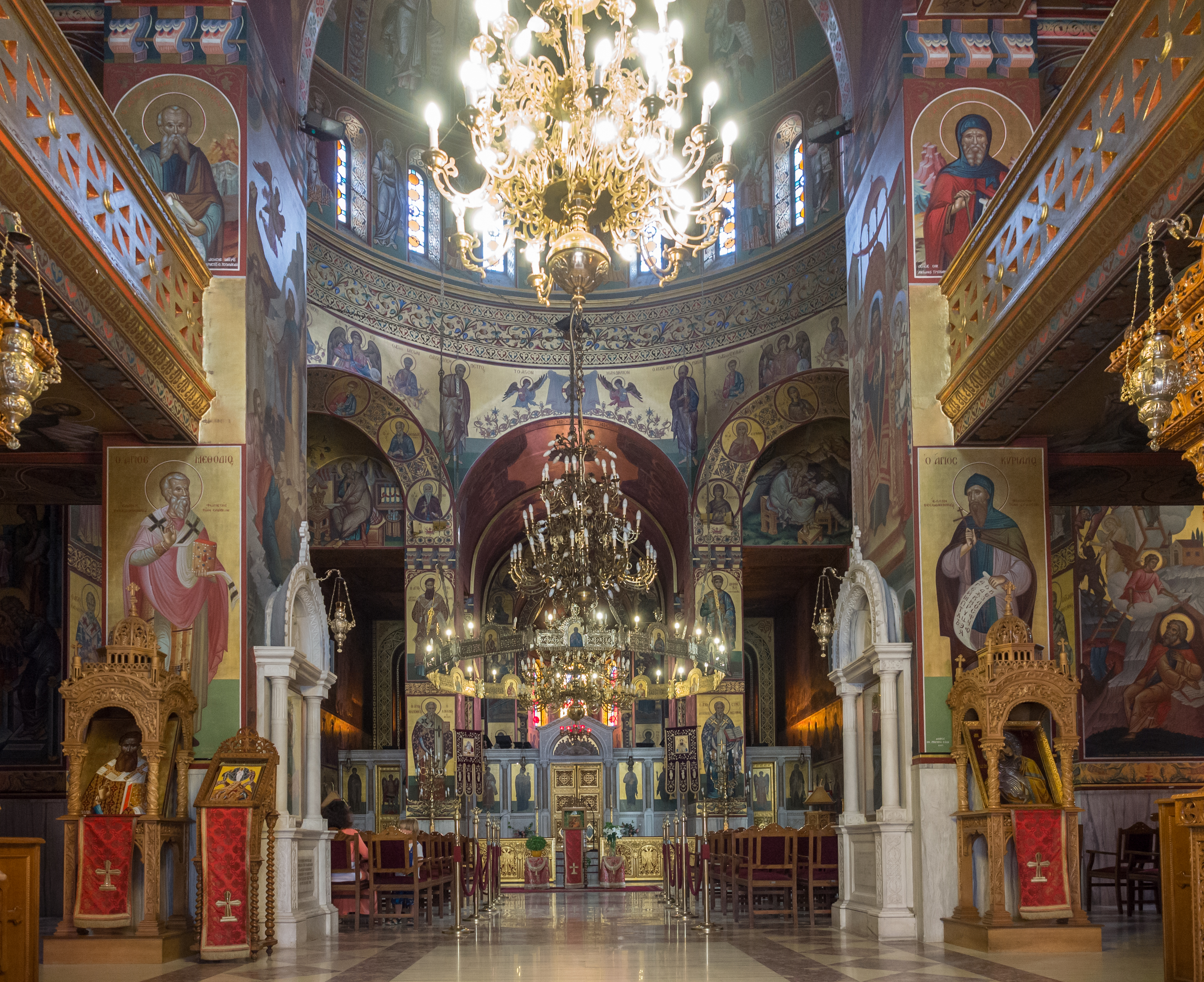 Interior view of the church of Saint Gregory Palamas in Thessaloniki