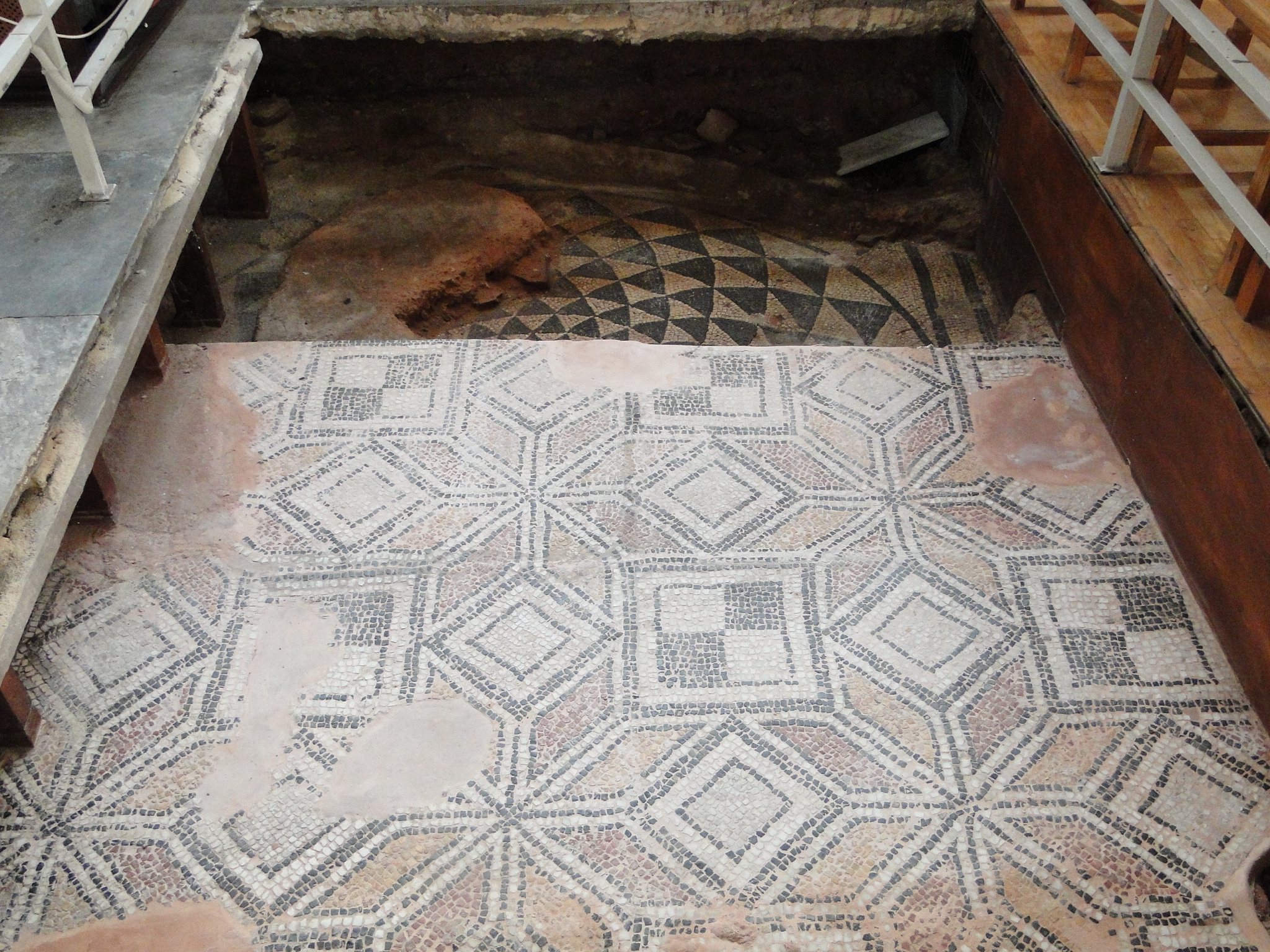 Floor of the Roman-era bath.