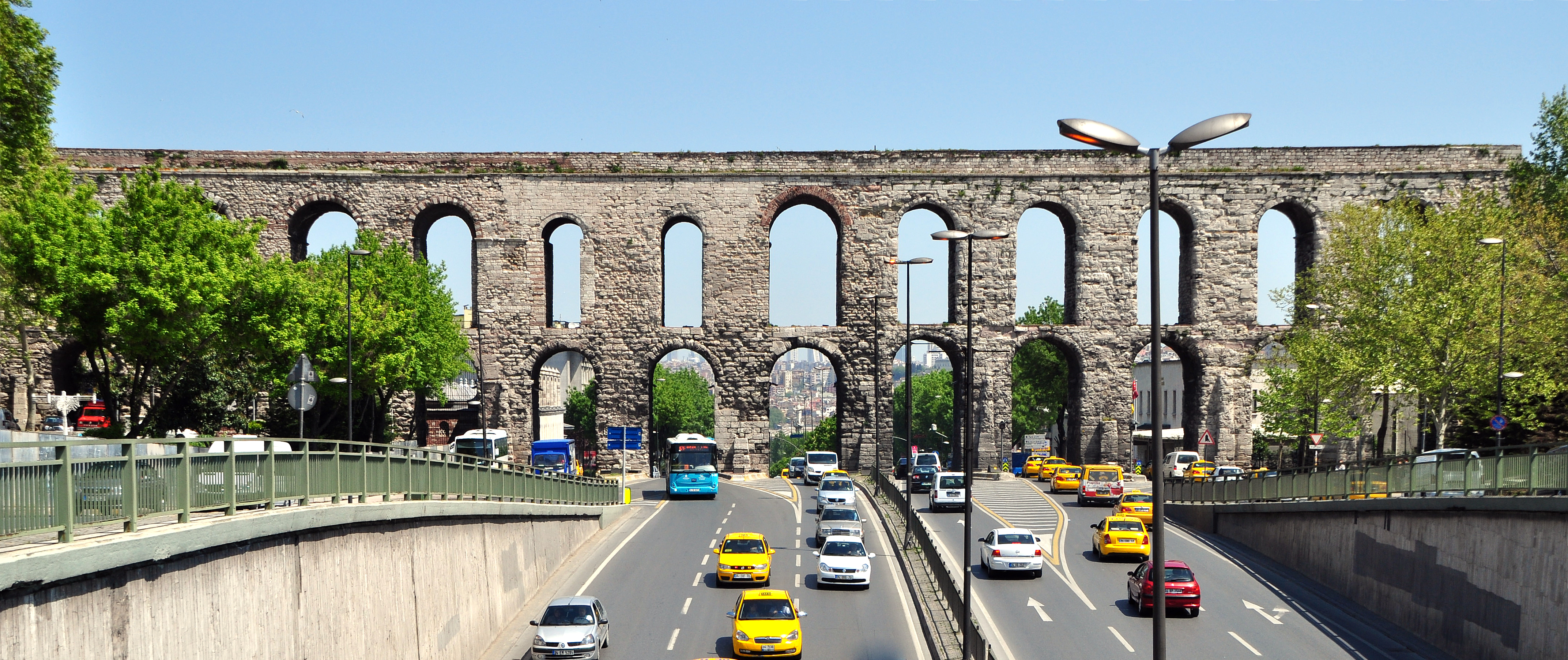 The Aqueduct of Valens in Istanbul was completed in 373 by the emperor Valens.