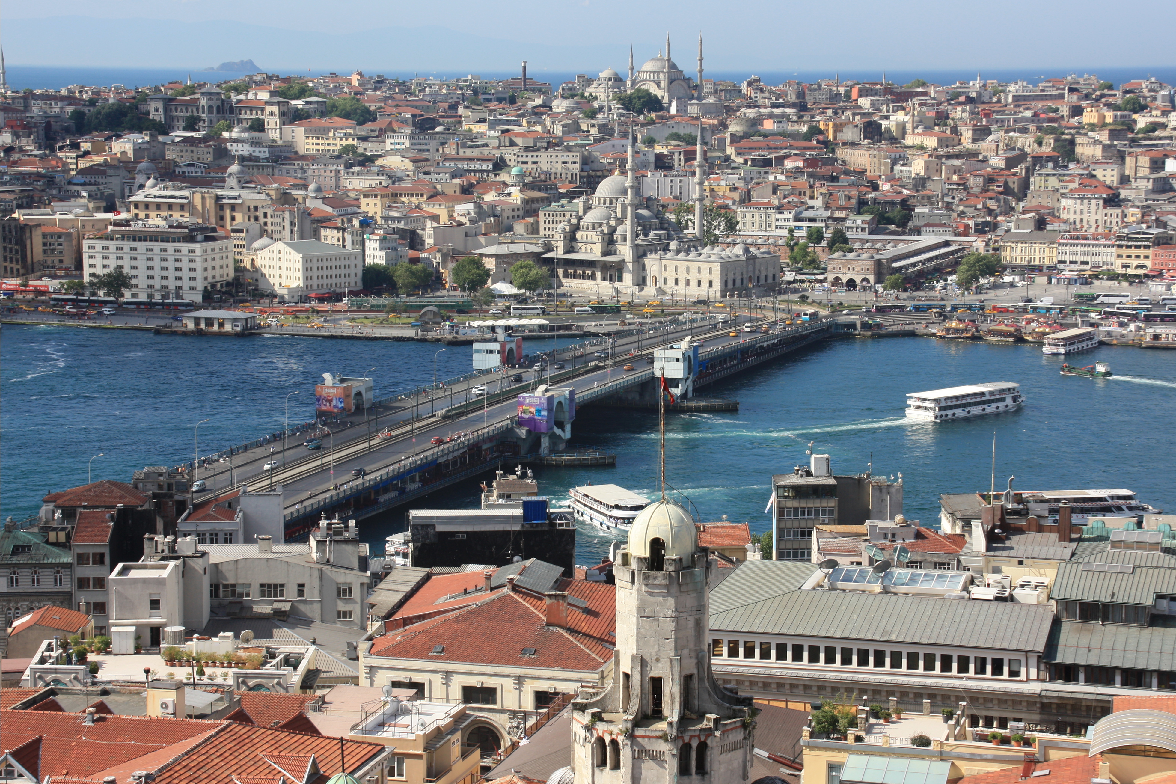 Galata Bridge viewed from the Galata Tower