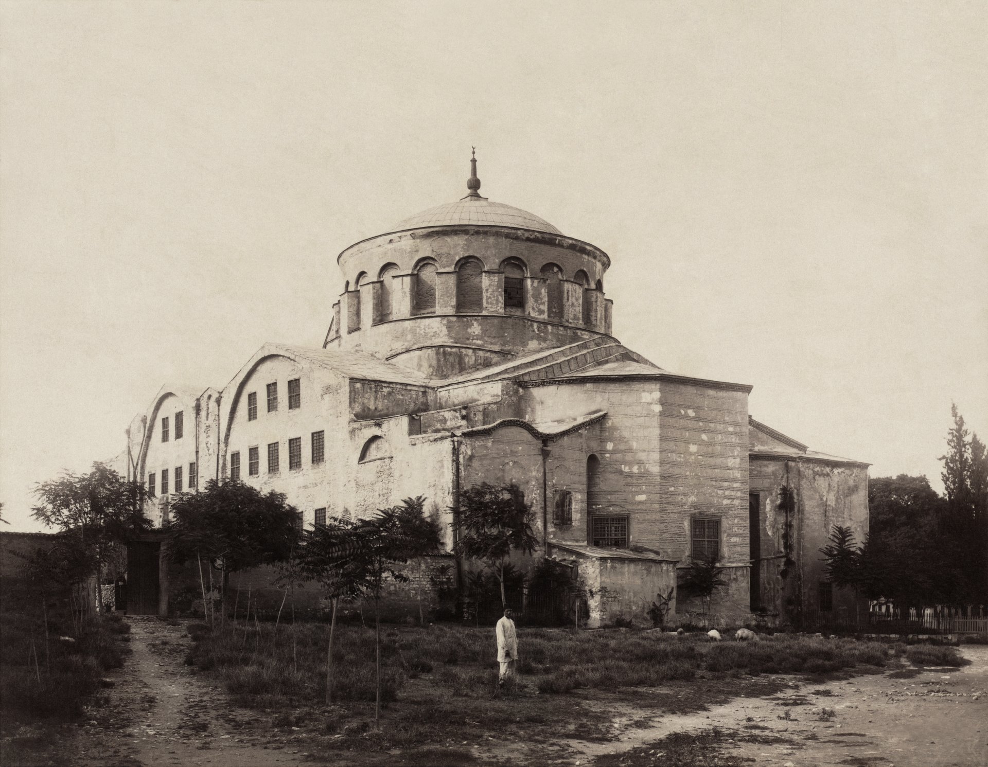 Exterior of Saint Irene Church, Istanbul, Turkey. "Ste Iréne / Sébah &amp; Joaillier". 1 photographic print : albumen.