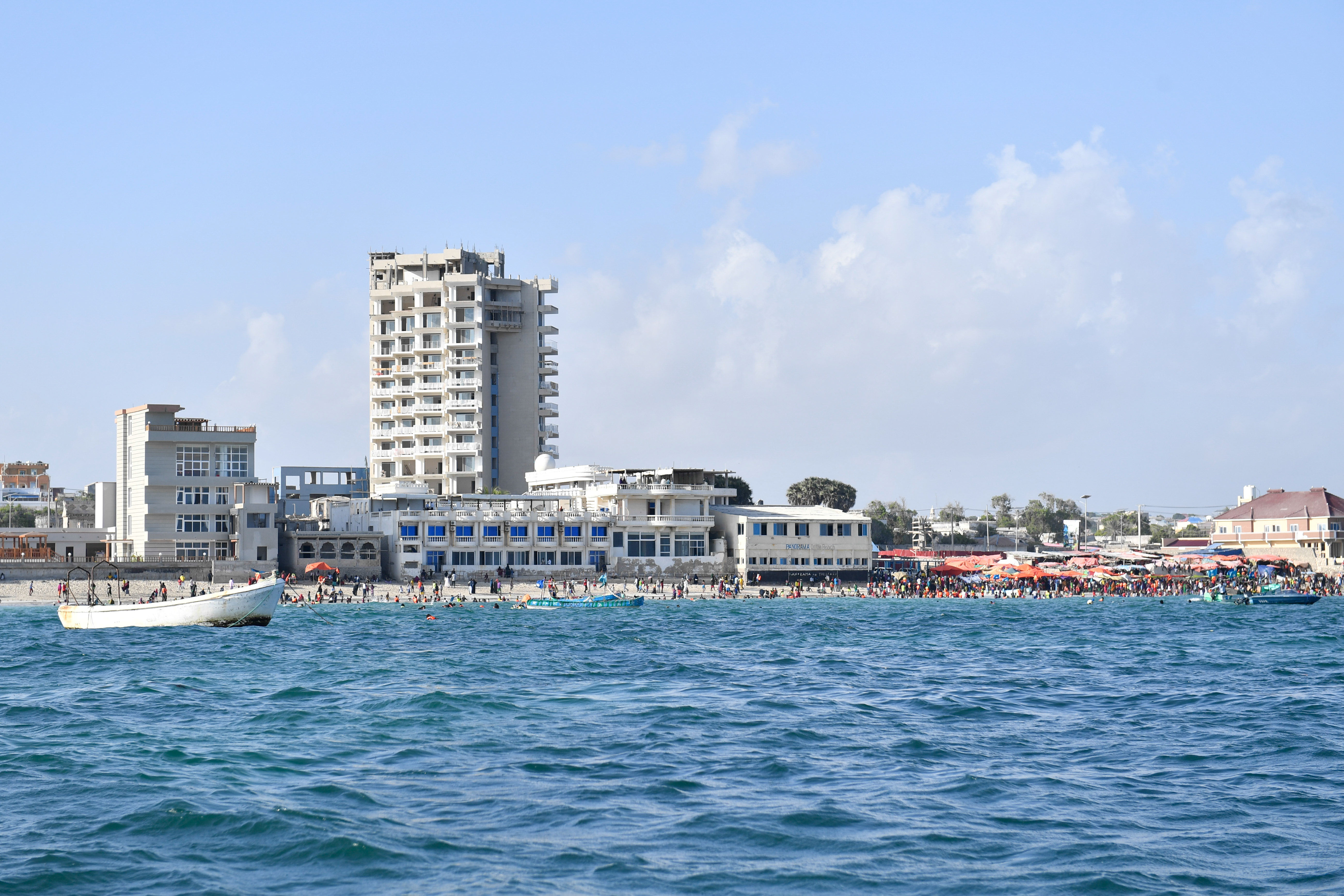 A view of Lido beach from the sea in Mogadishu, Somalia on November 15 2019.