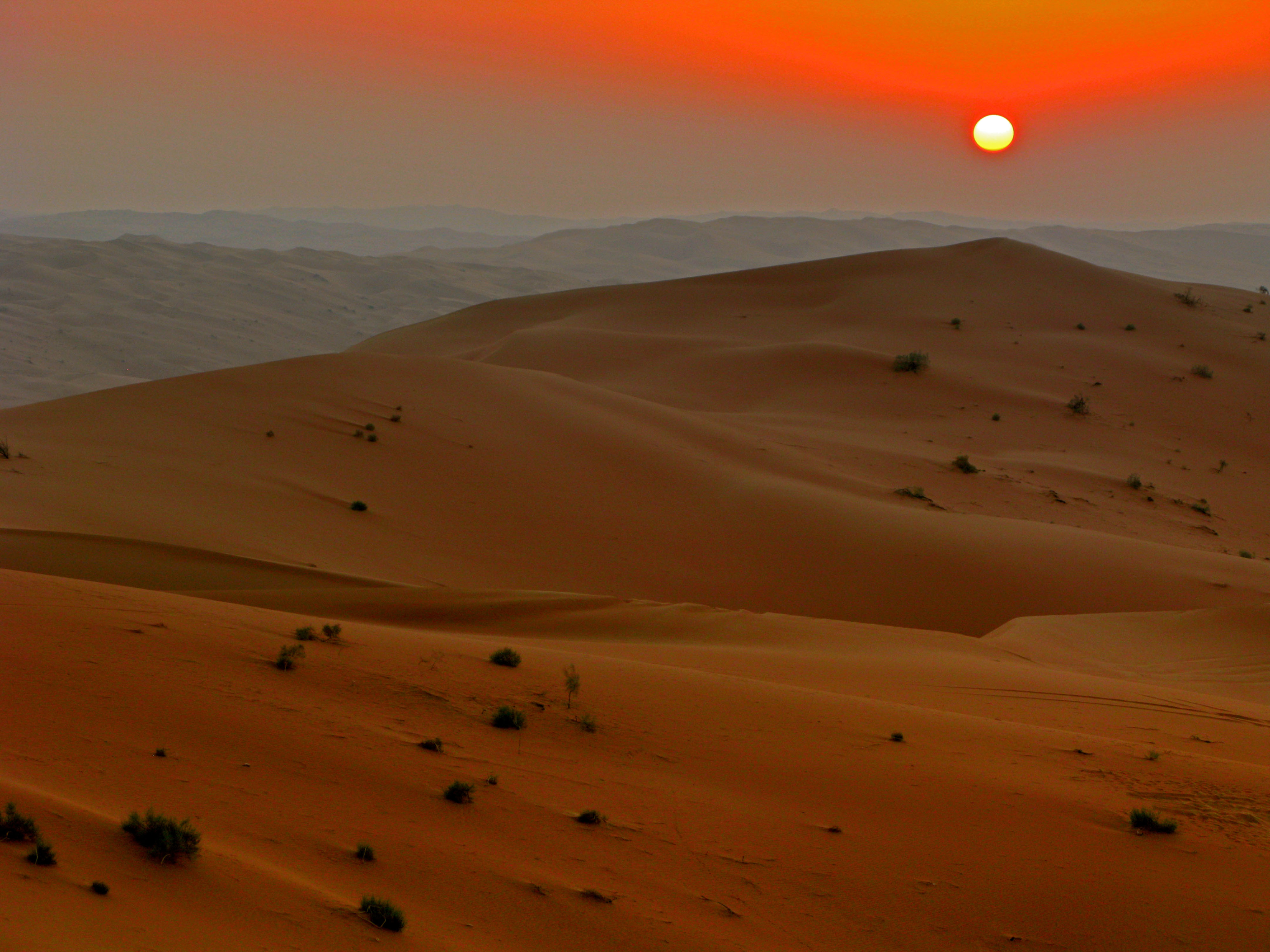 Rub al-Khali desert in Saudi Arabia — sunset